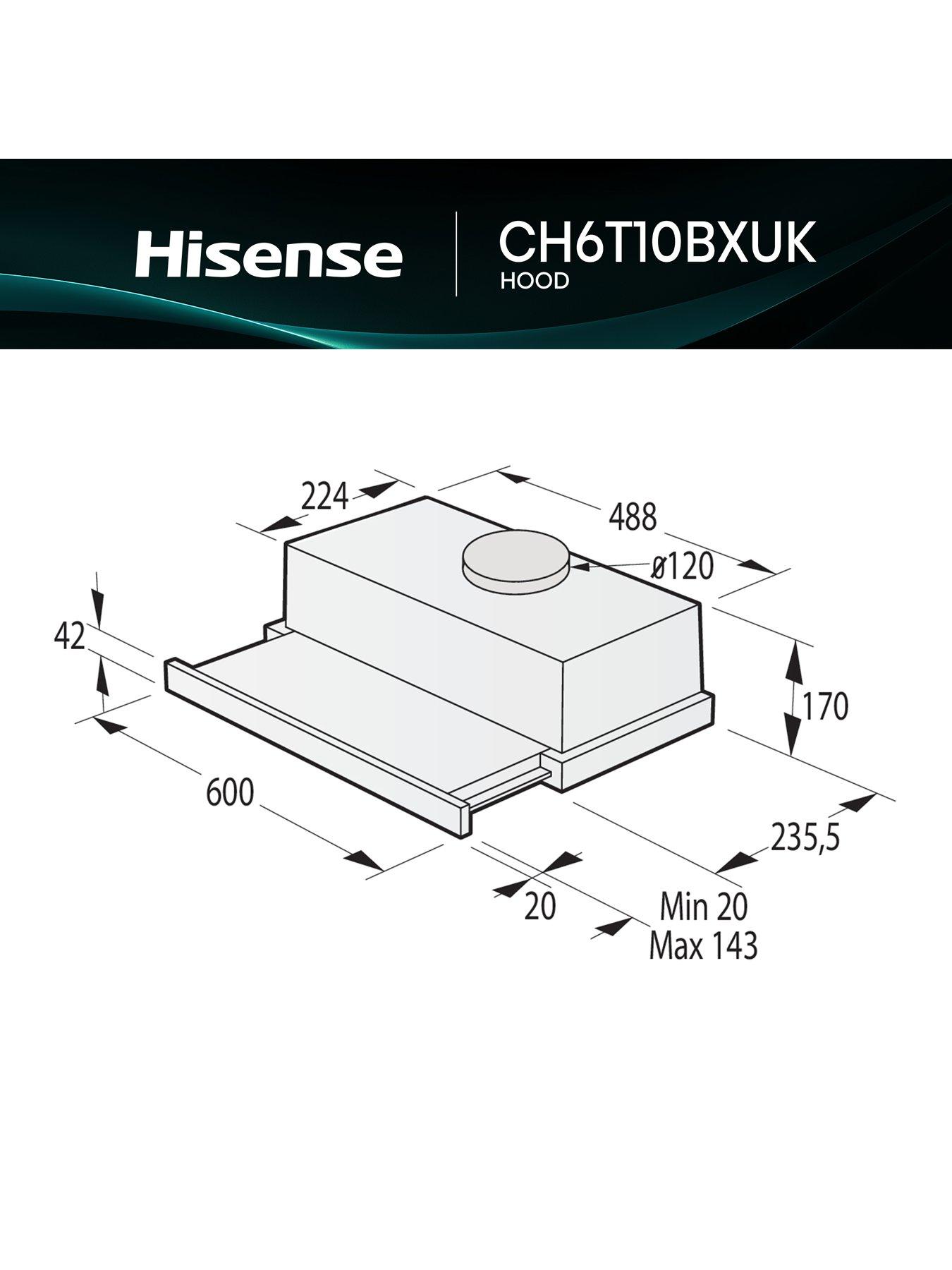 Image 5 of 7 of Hisense CH6T10BXUK 60cm Telescopic Cooker Hood - Stainless Steel