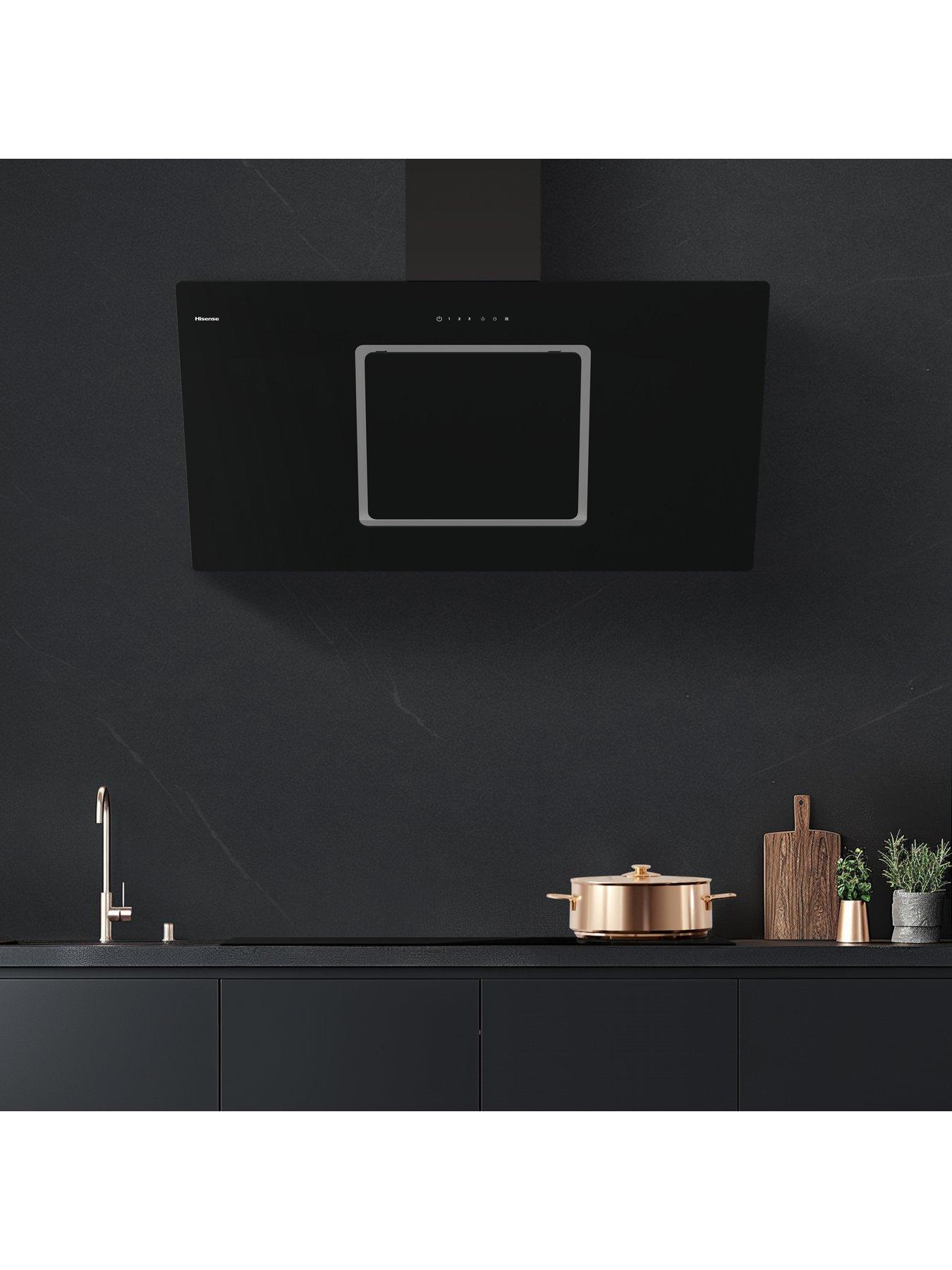 Image 6 of 7 of Hisense CH10IN14BBUK 100cm Black Glass Angled Cooker Hood - Jet Black