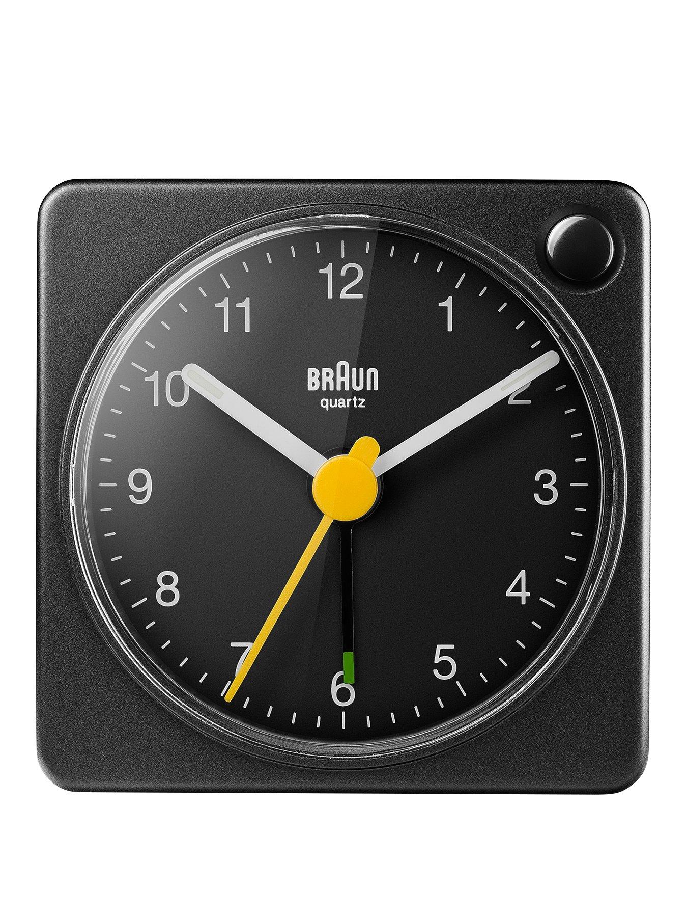 Product photograph of Braun Classic Travel Alarm Clock from very.co.uk