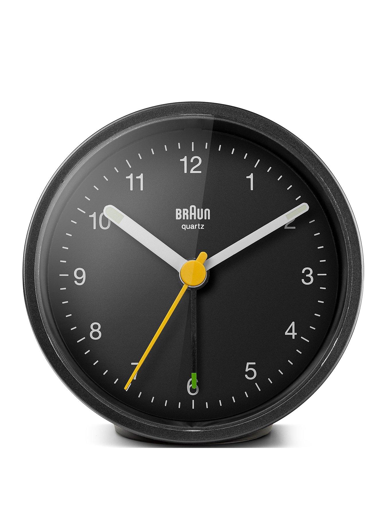 Product photograph of Braun Classic Bedside Analogue Alarm Clock from very.co.uk