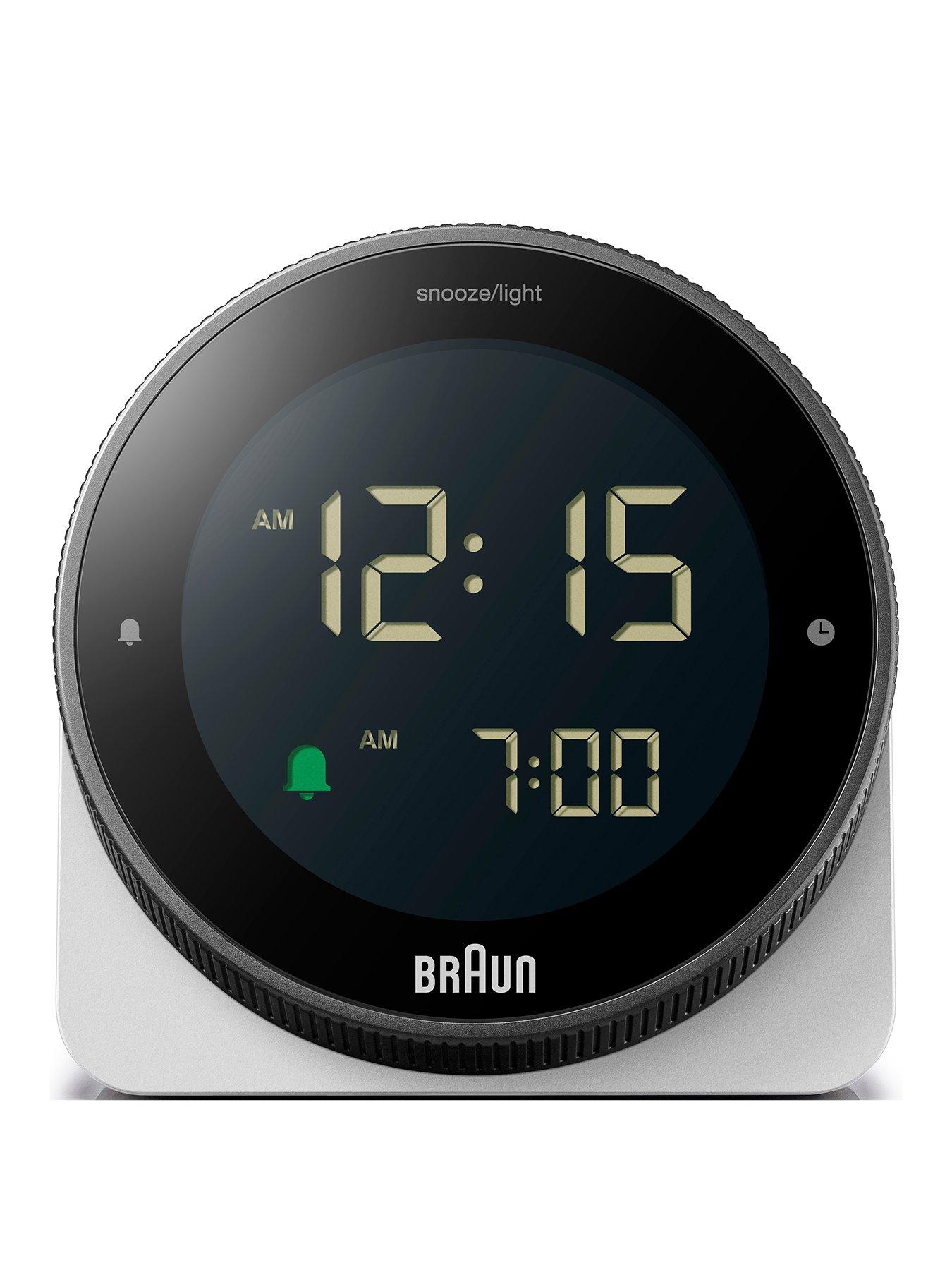 Product photograph of Braun Touch Display Digital Alarm Clock from very.co.uk