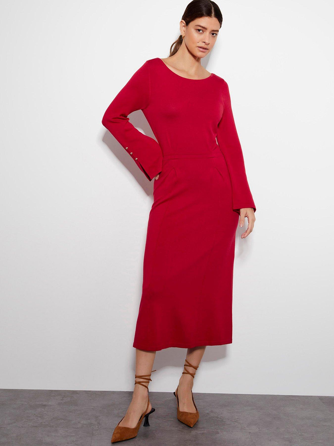 blue sparkle knit dress VENUS Glitter Knit Midi Dress | Blue Metallic