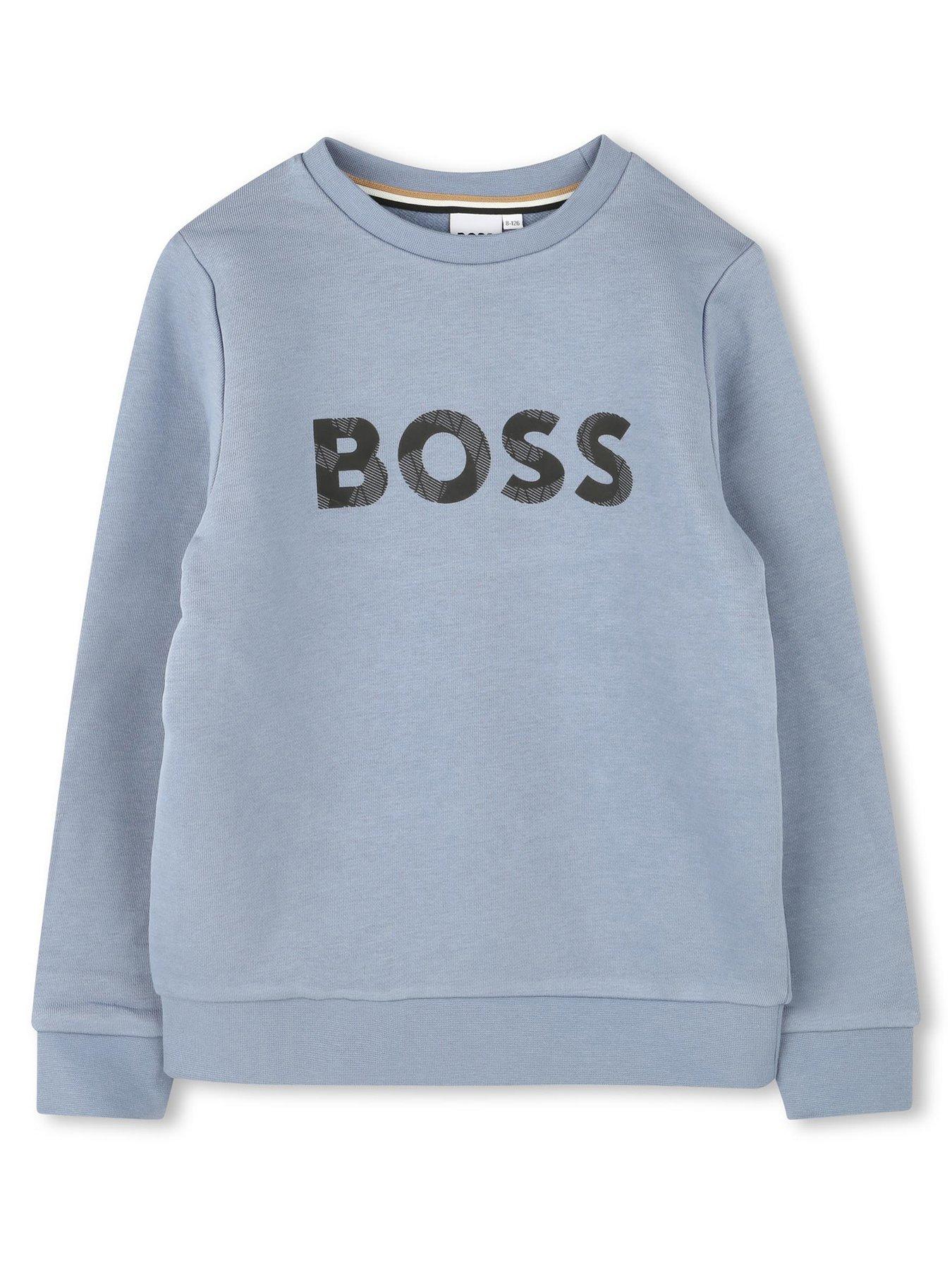 BOSS Boys Logo Sweatshirt Grey Very