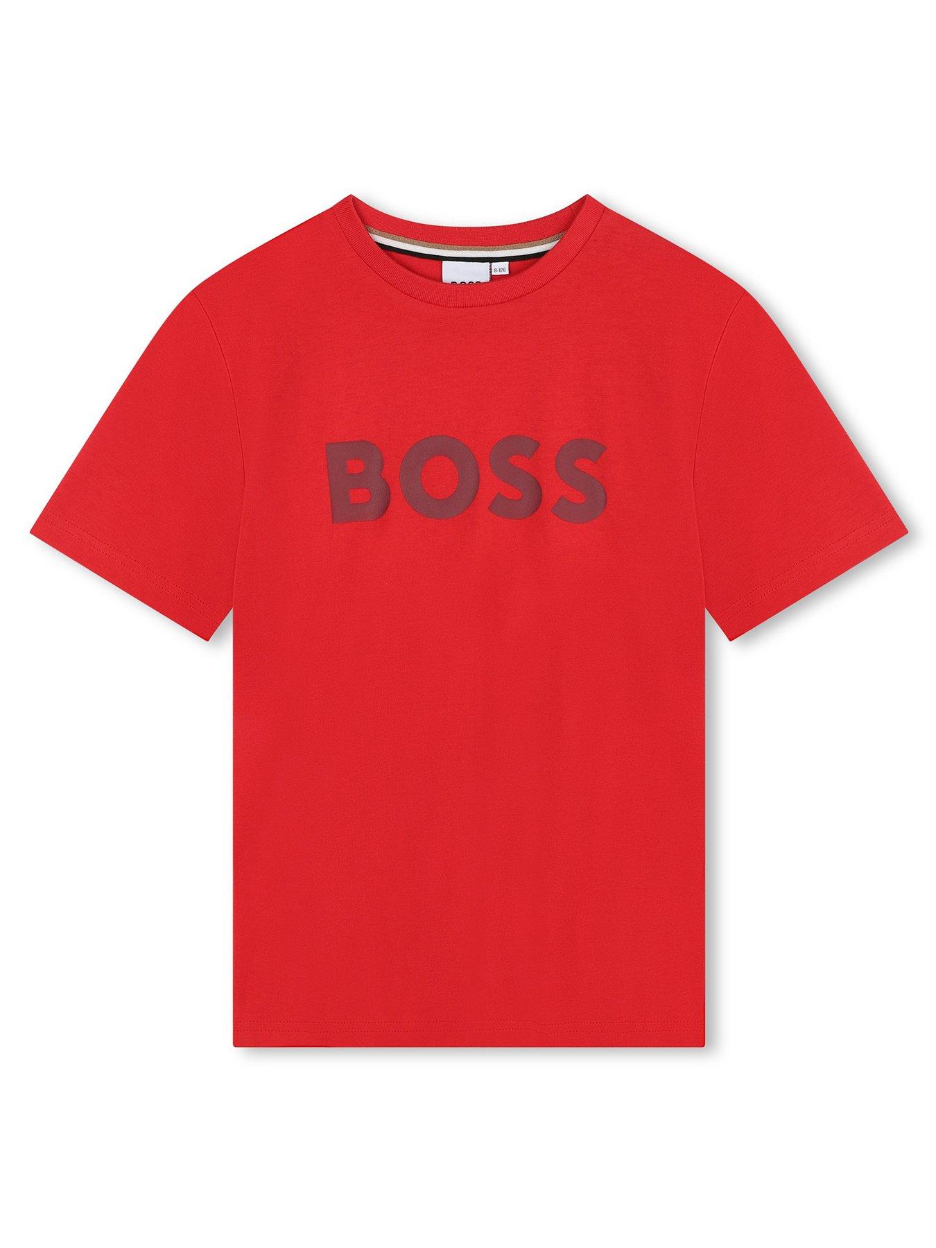 undefined Boys Short Sleeve Large Logo T-Shirt - Red