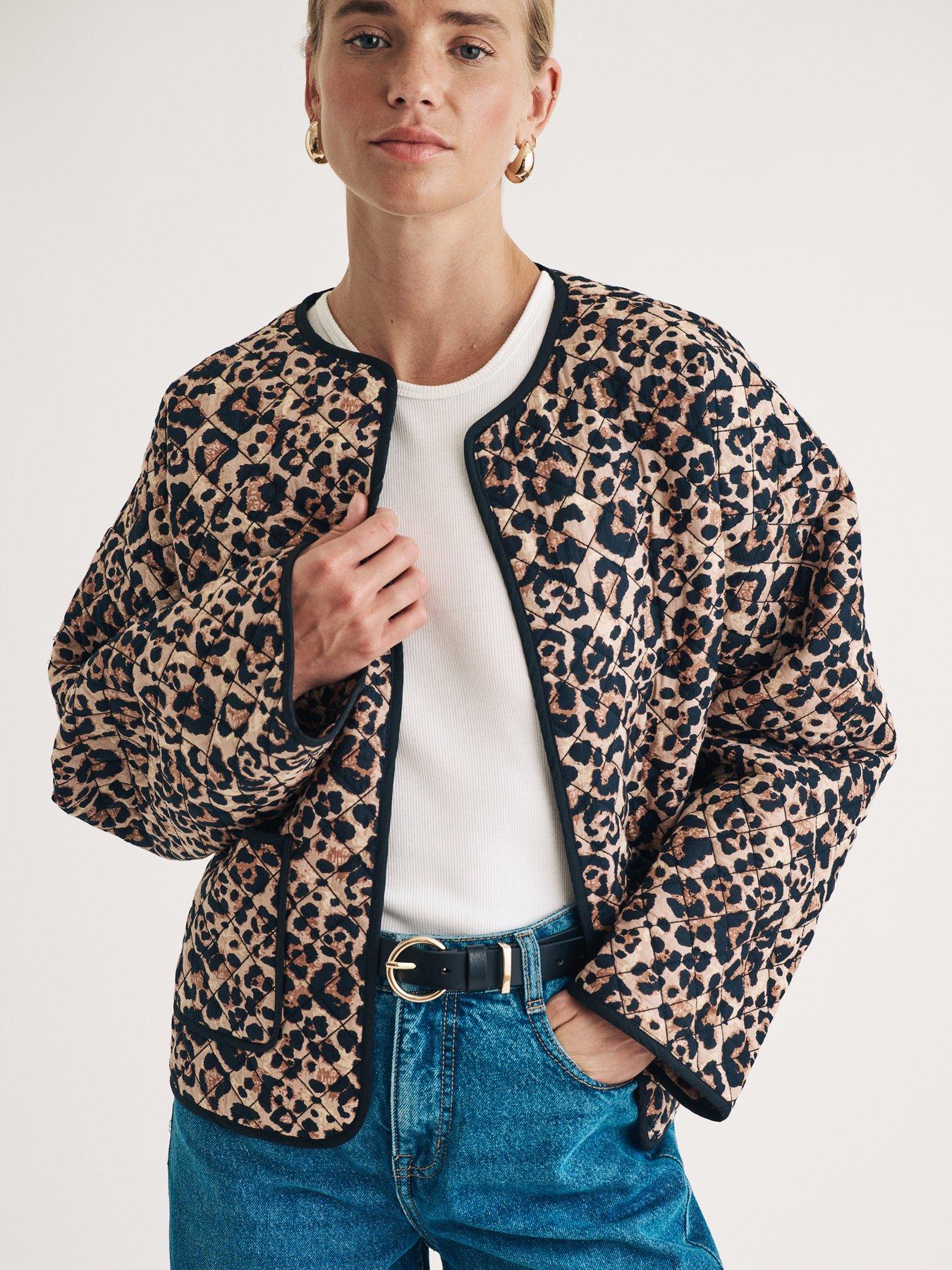 Image 1 of 4 of Nobodys Child Leopard Print Quilted Jacket - Multi