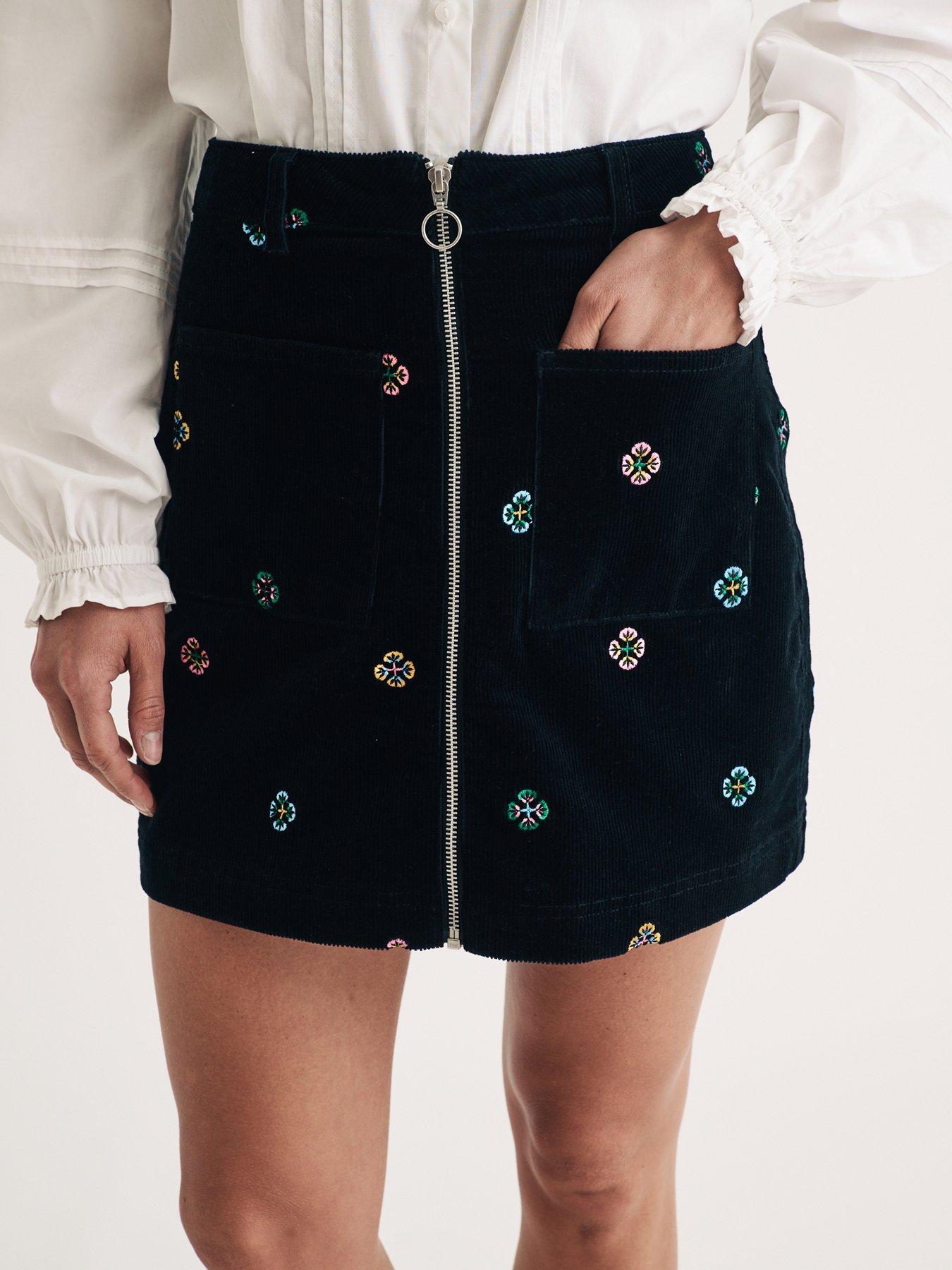 undefined Embroidered Cord Mini Skirt - Black