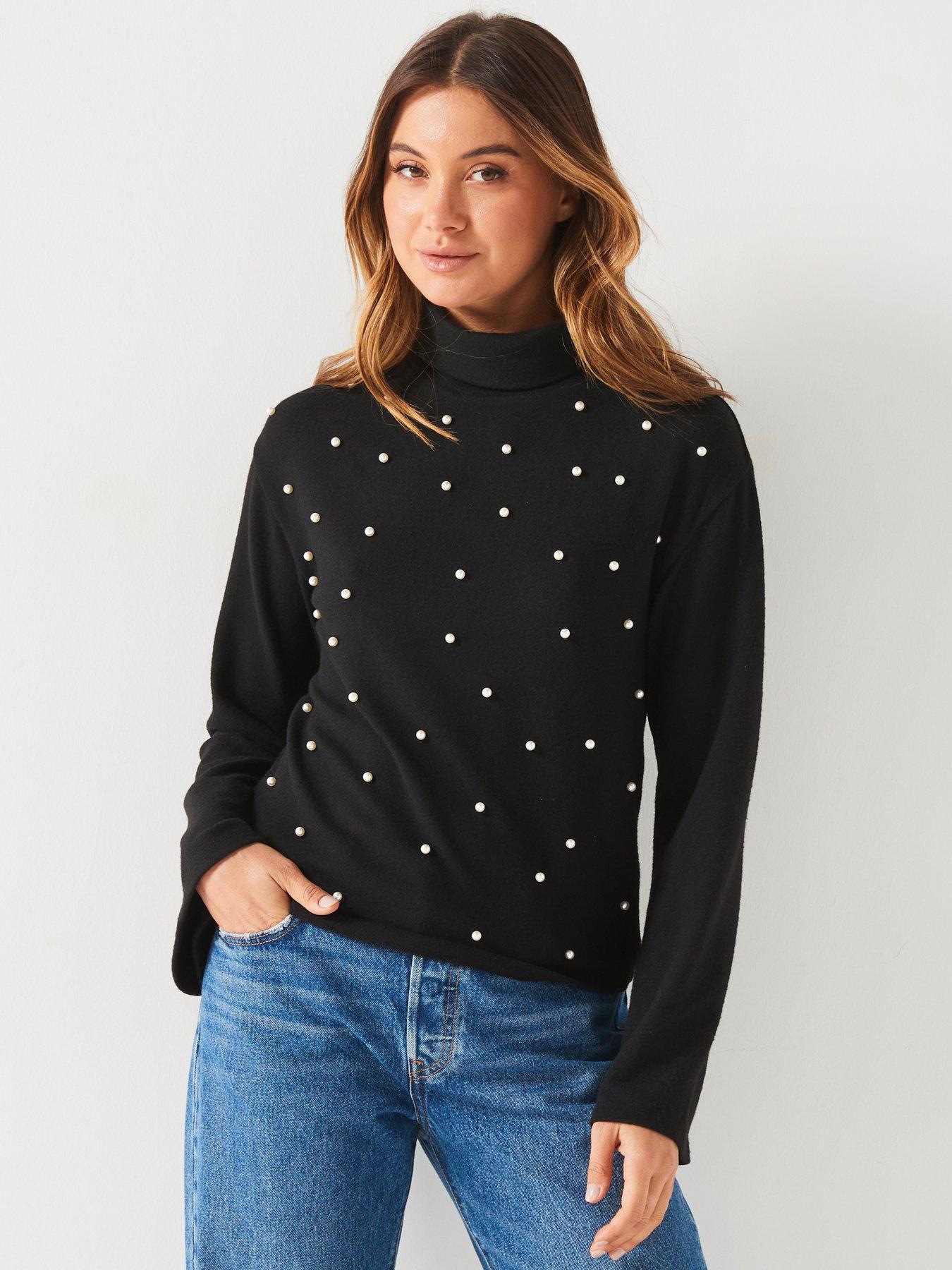 undefined Pearl Snit Top - Black