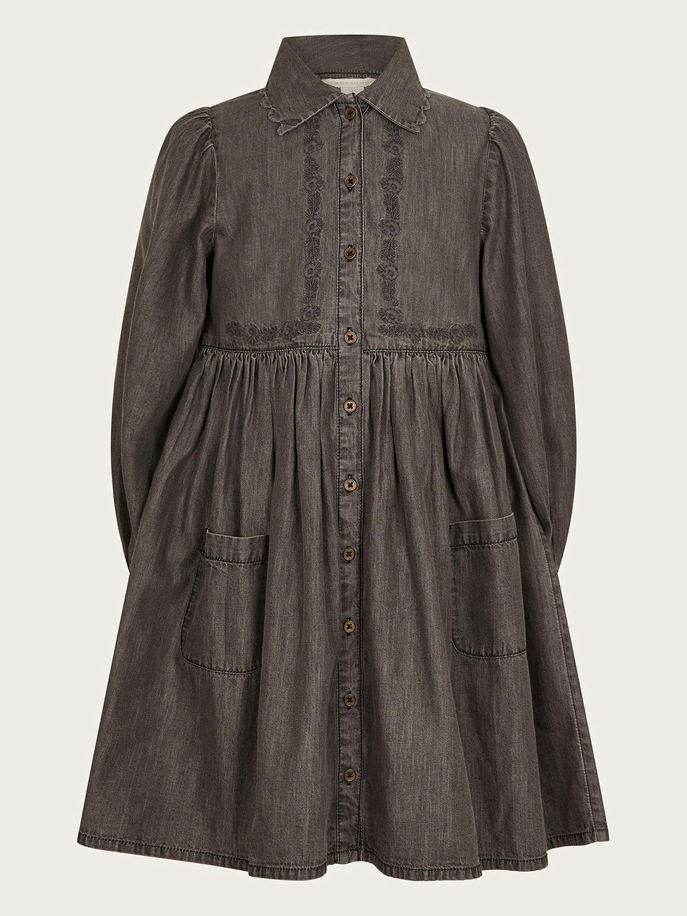 Only Kids Girls Denim Dress Washed Black Very