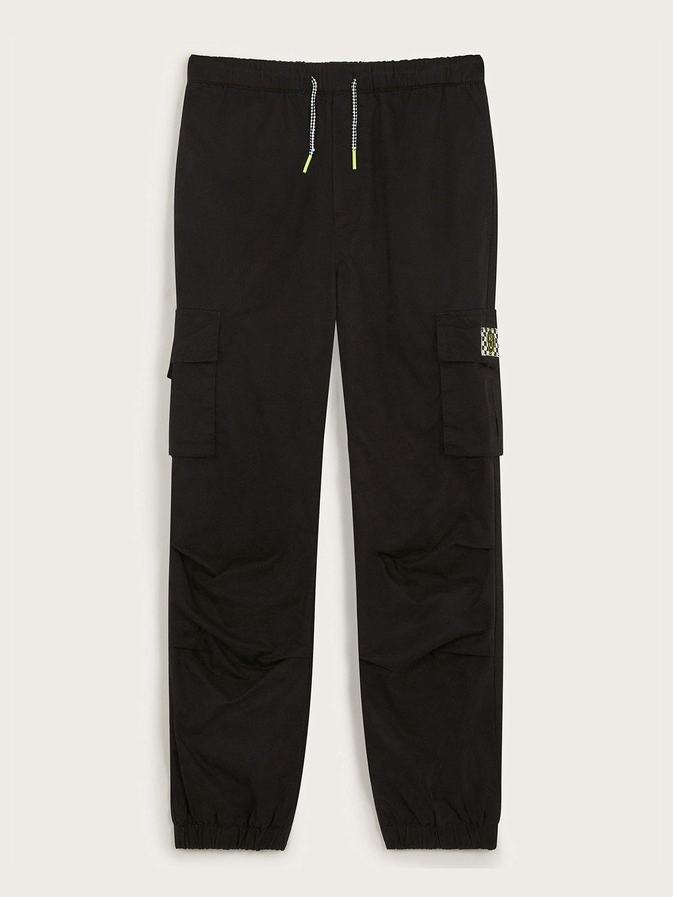 Monsoon Boys Jersey Lined Cargo Trousers Black Very