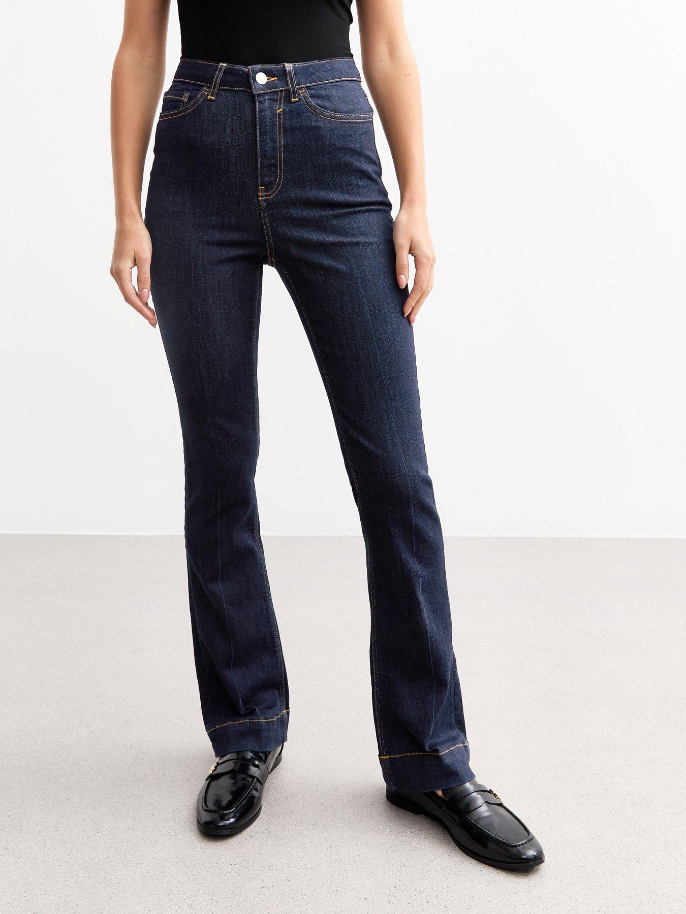undefined Dark Wash Flared Jeans - Blue