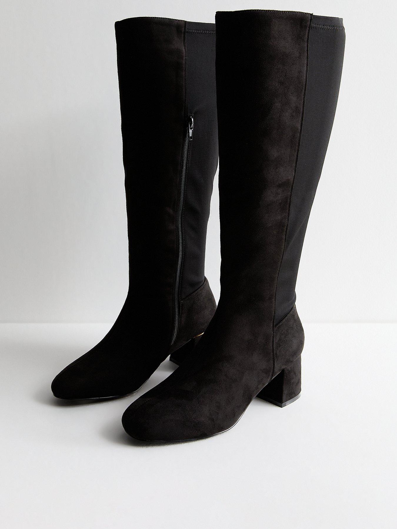 Knee high boots with gold trim best sale