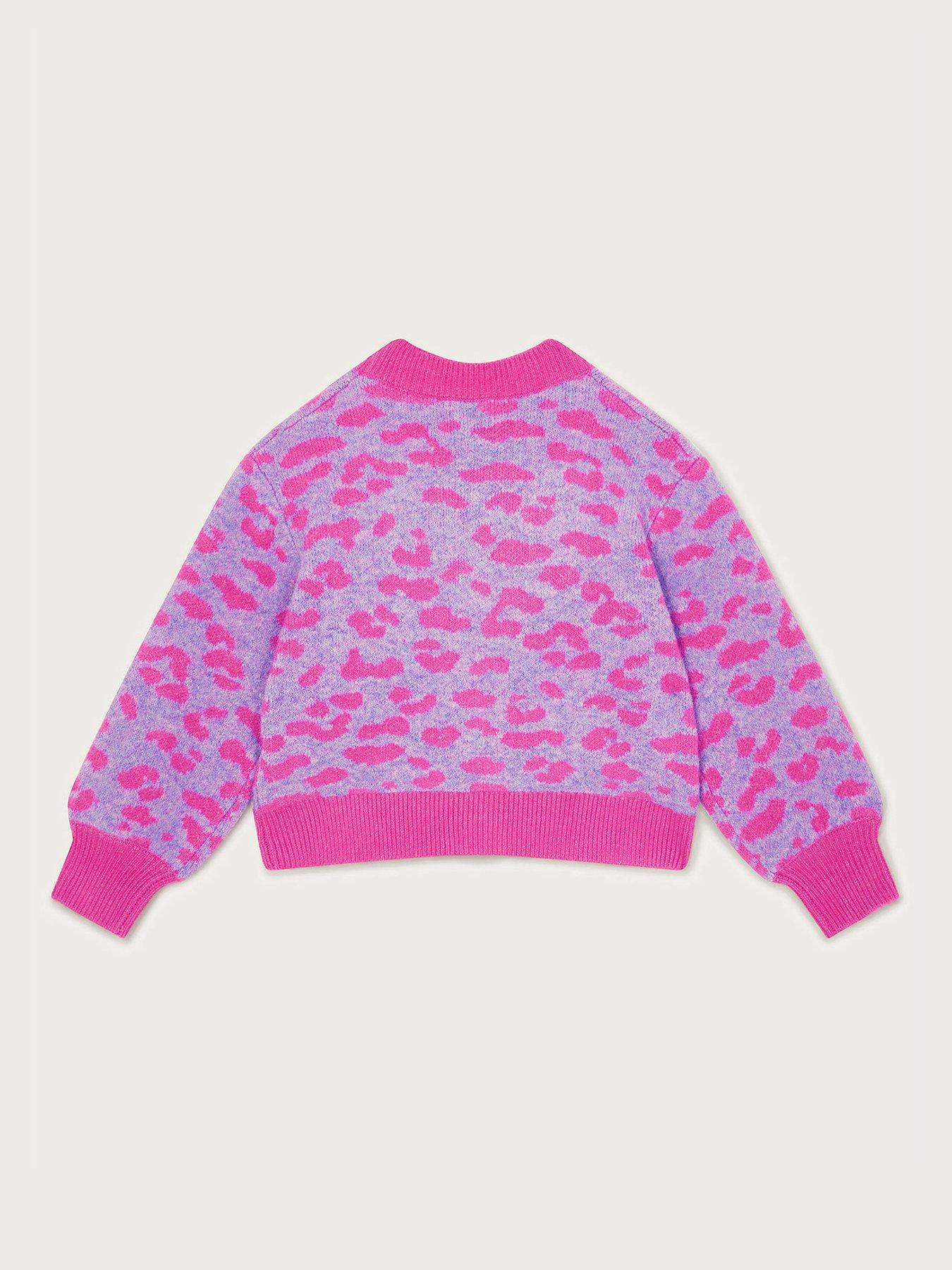 Pink leopard cardigan best sale