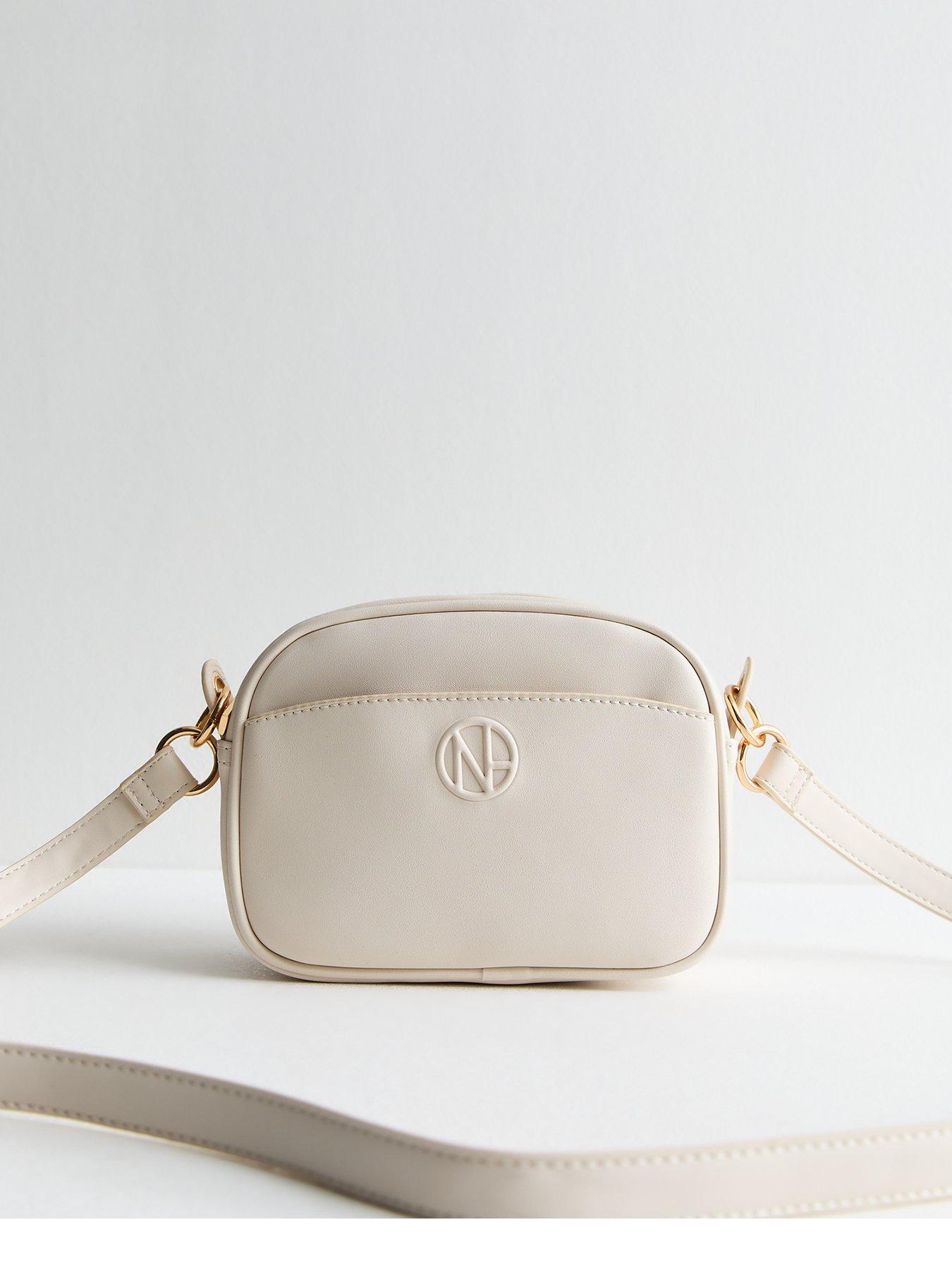 New Look Cream Dome Leather Look Crossbody Bag Very