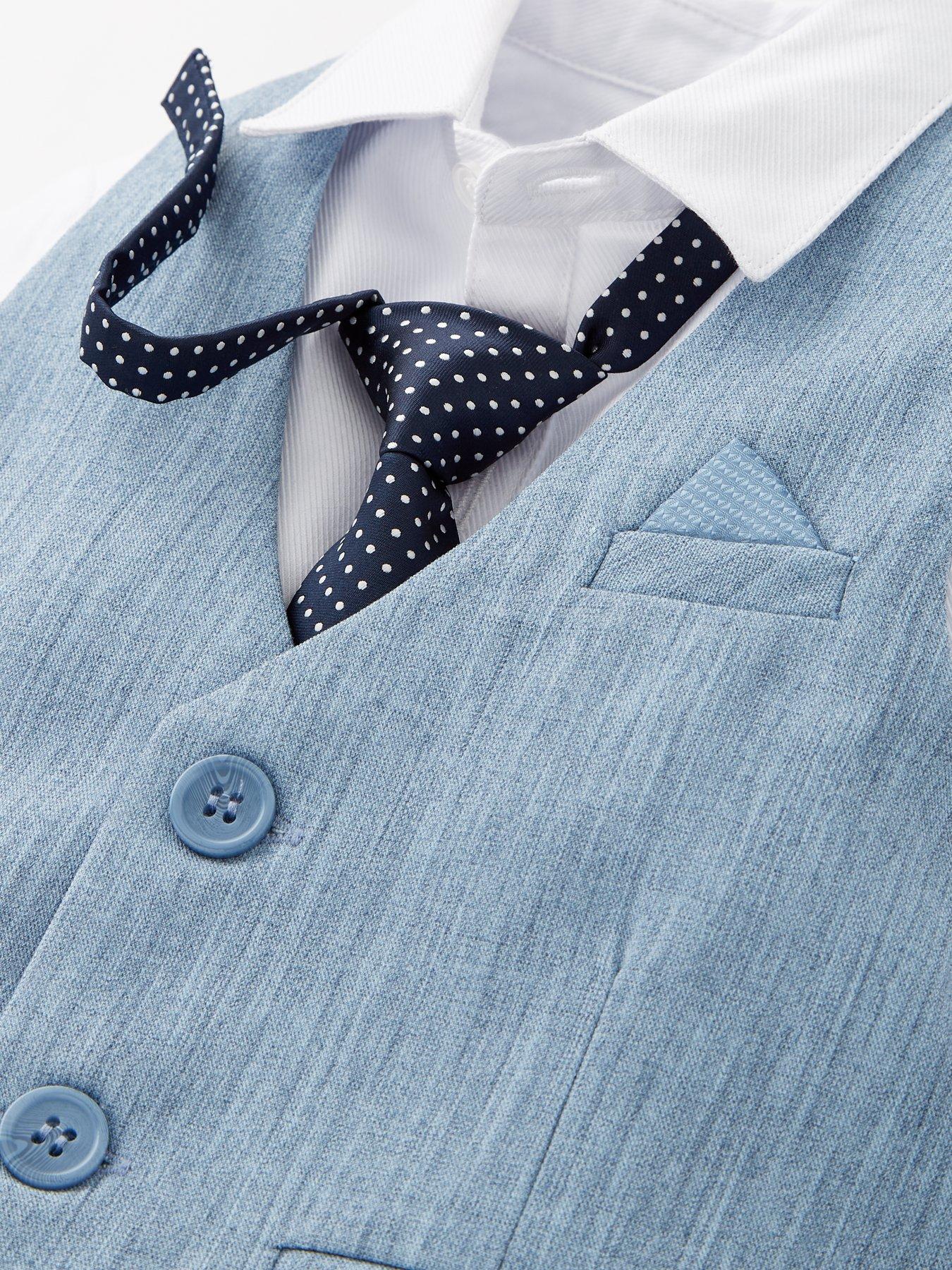Image 3 of 4 of Mini V by Very Boys Trouser, Waistcoat And Long Sleeve Shirt - Blue