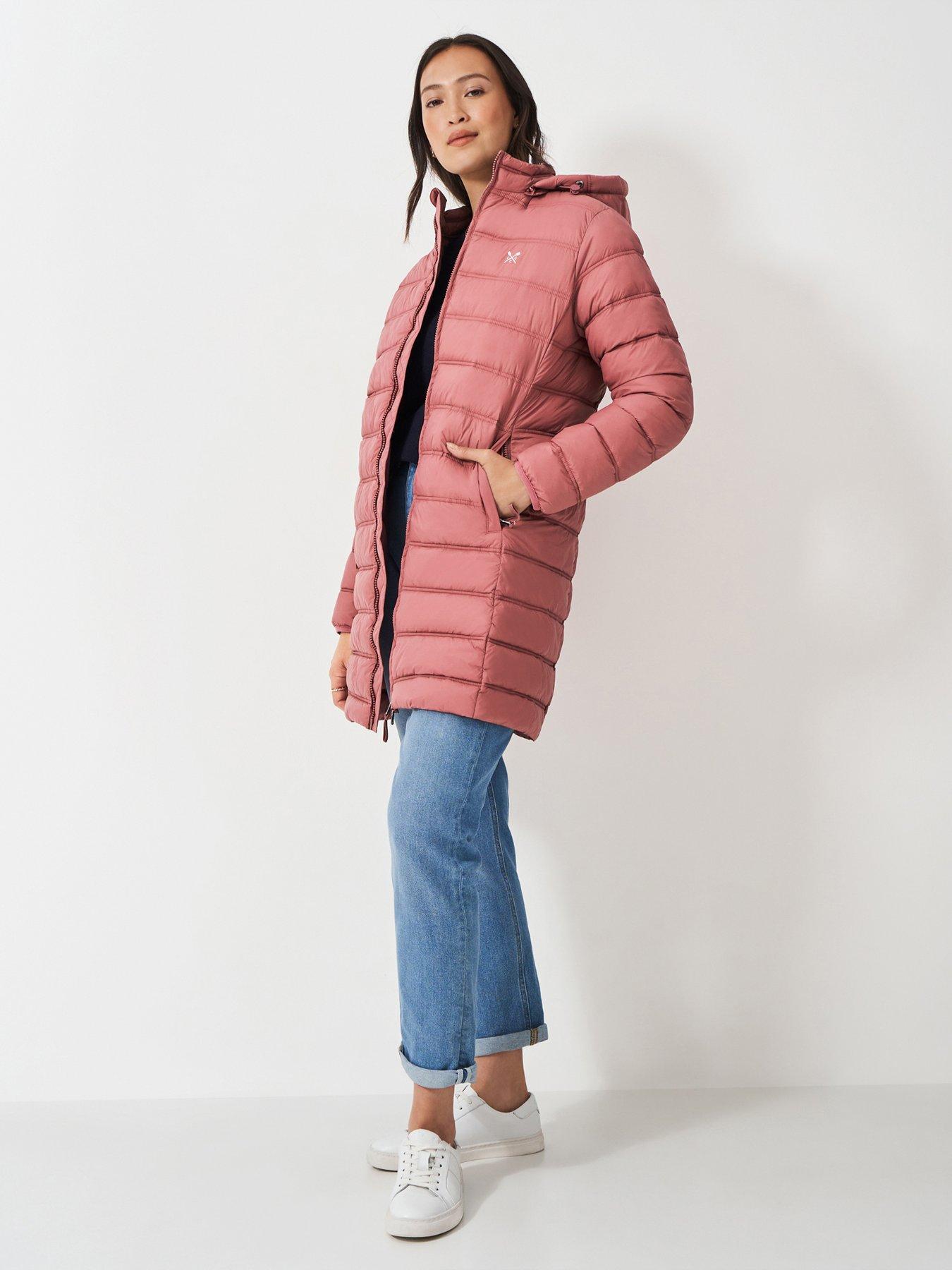 Crew Clothing Lightweight Padded Coat Pink Very