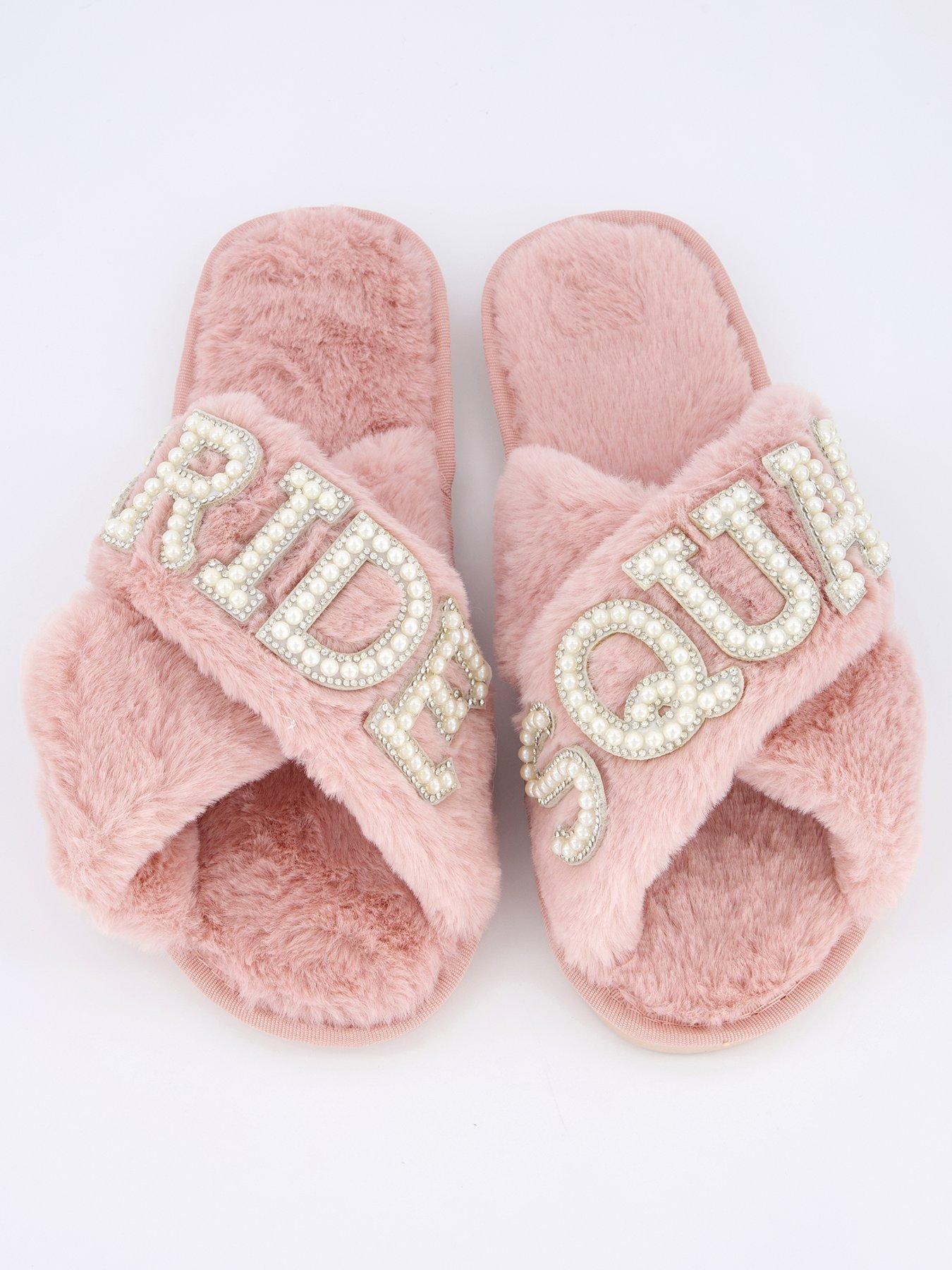 undefined Sasha Be Mine Bridesquad Slippers - Light Pink