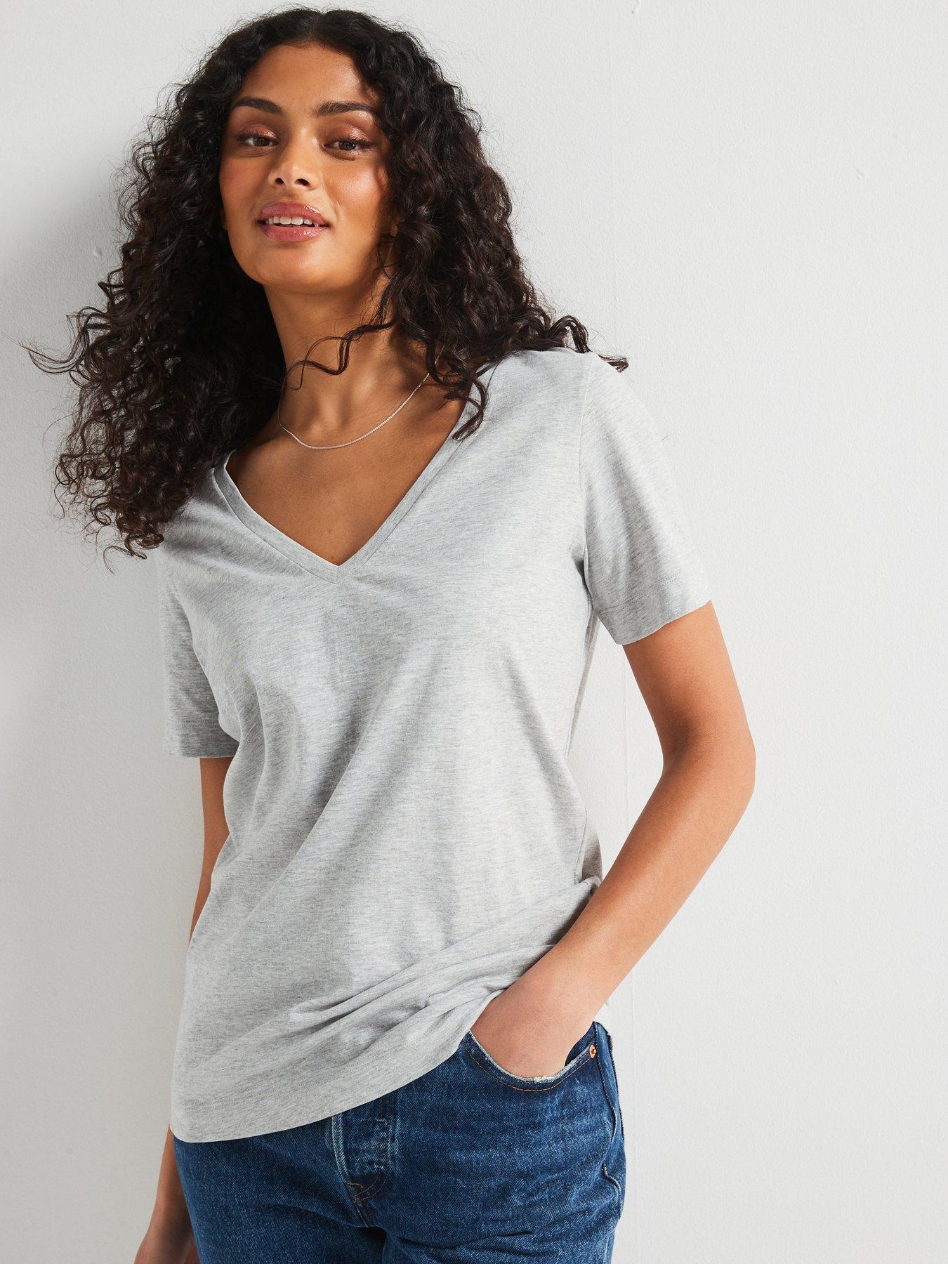 Everyday The Essential V Neck T-Shirt - Grey