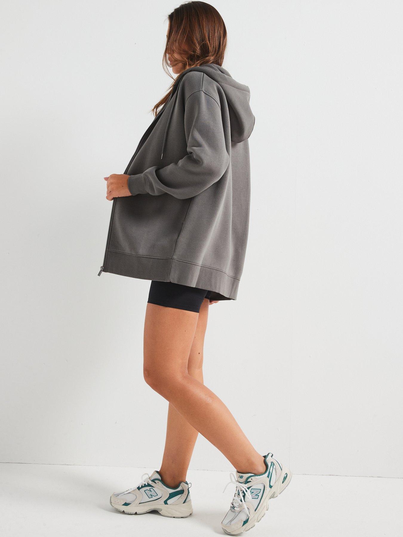 Image 2 of 6 of Everyday The Essential Zip Through Hoodie - Grey