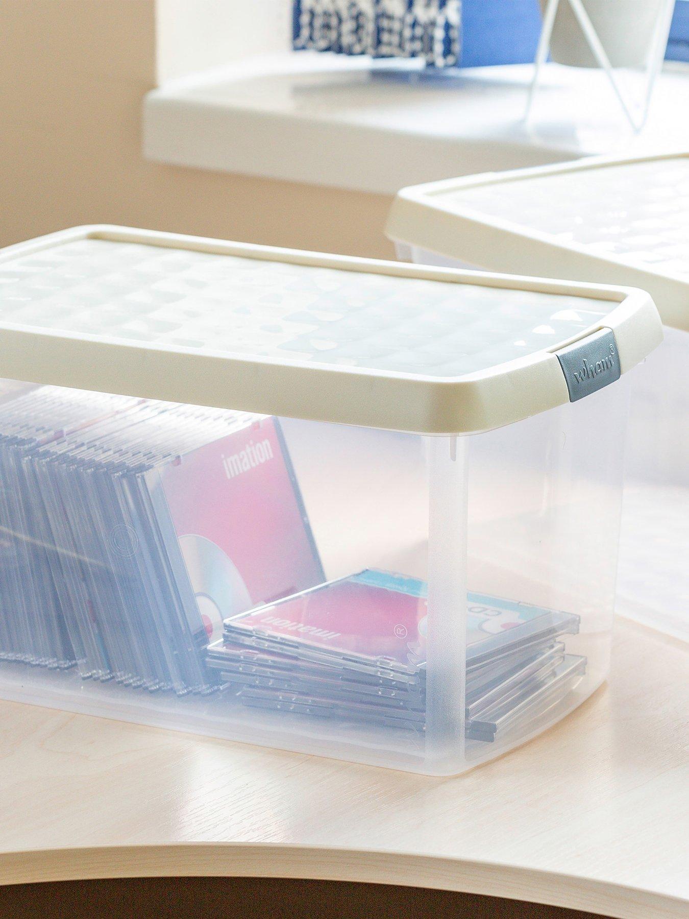 Product photograph of Wham Set Of 2 14l Clip Top Rectangular Box Amp Lid from very.co.uk