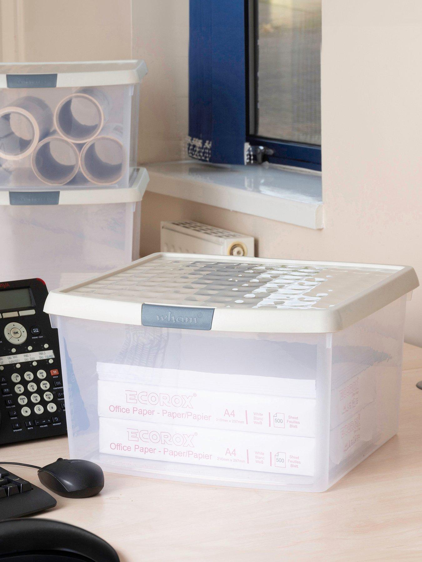 Image 1 of 6 of Wham Set of 3 25.5L Clip Top Square Box &amp; Lid