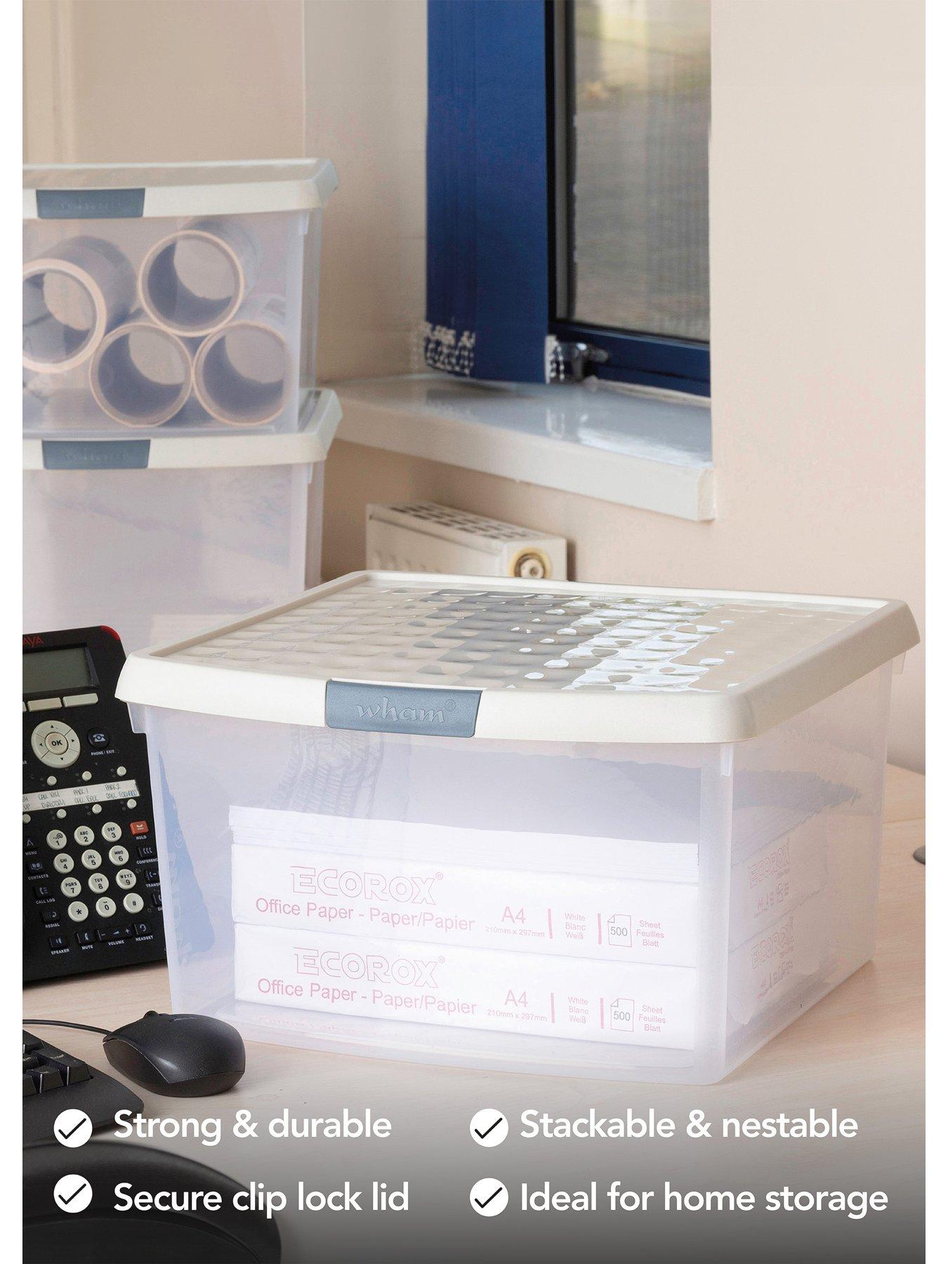 Image 3 of 6 of Wham Set of 3 25.5L Clip Top Square Box &amp; Lid
