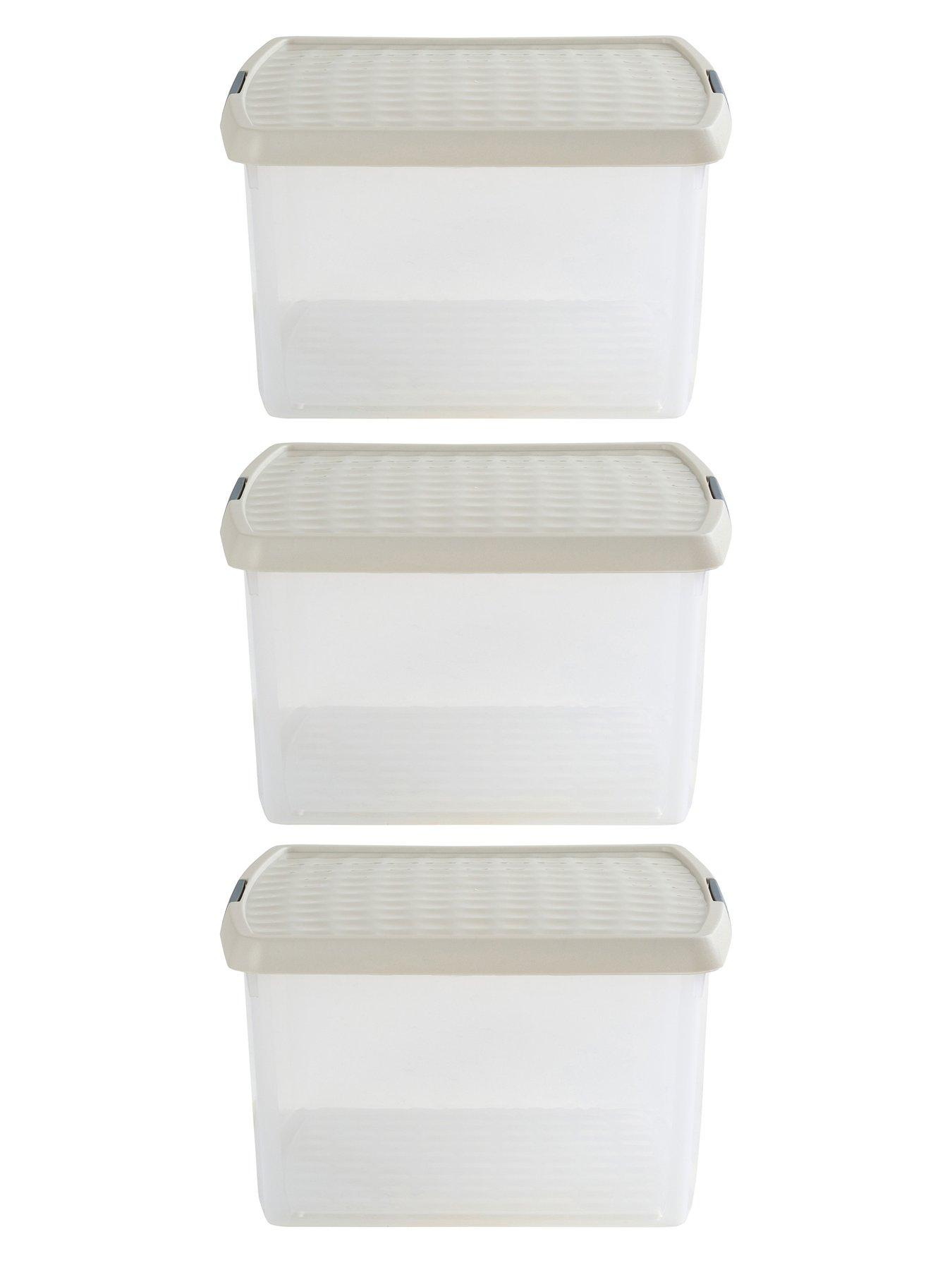 Image 5 of 6 of Wham Set of 3 25.5L Clip Top Square Box &amp; Lid
