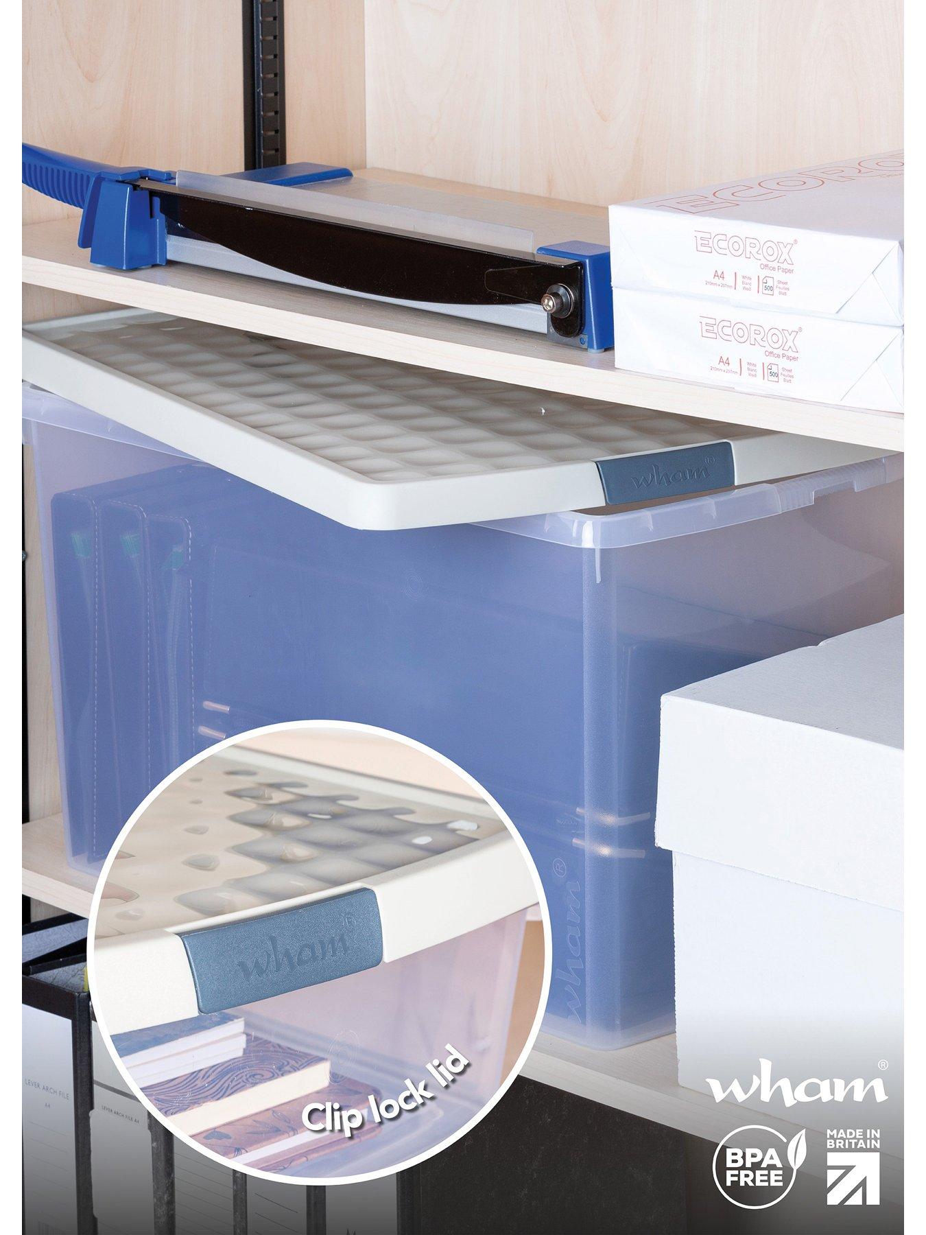 Image 3 of 6 of Wham Set of 3 62L Clip Top Rectangular Box &amp; Lid