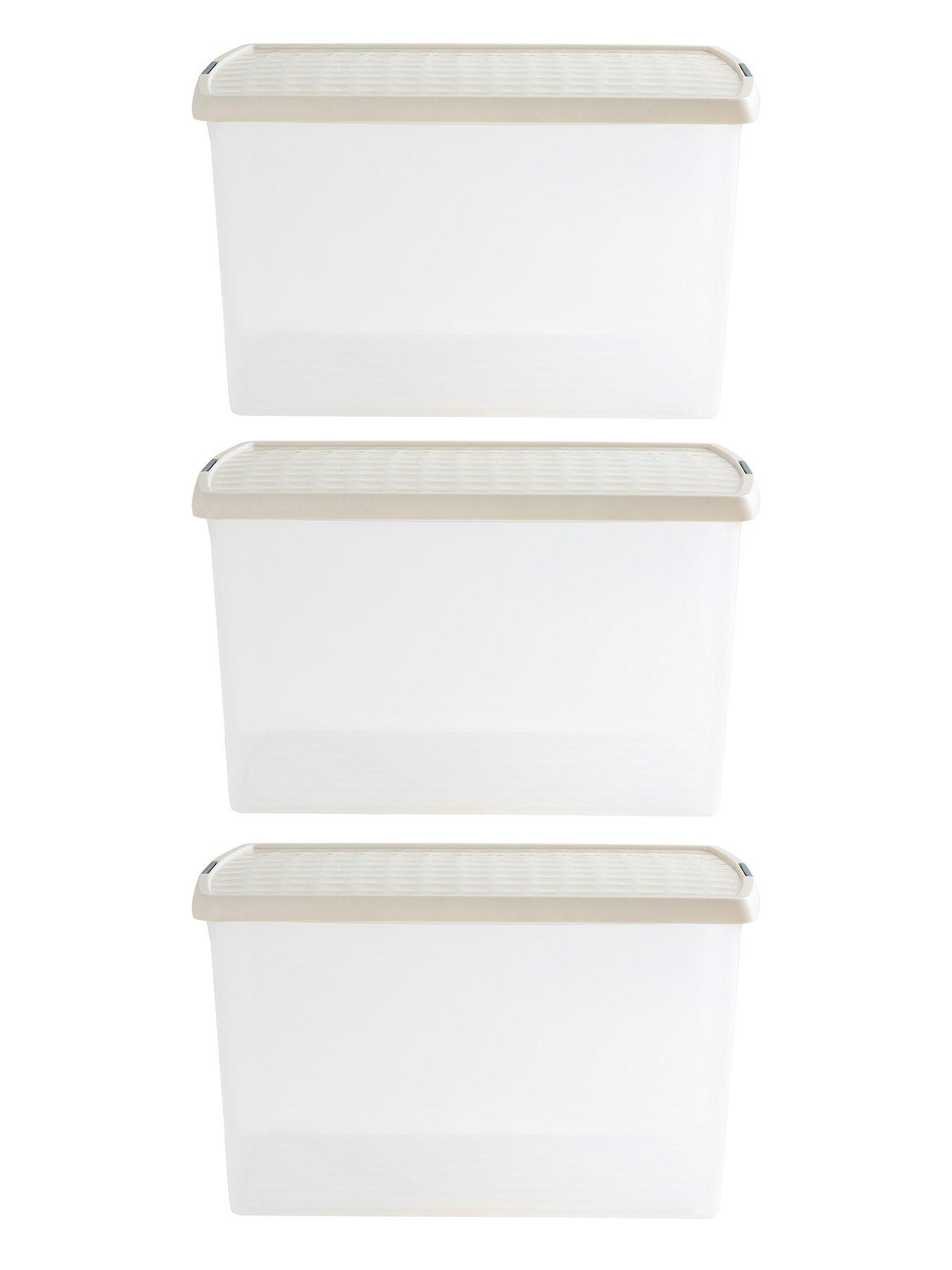 Image 5 of 6 of Wham Set of 3 62L Clip Top Rectangular Box &amp; Lid