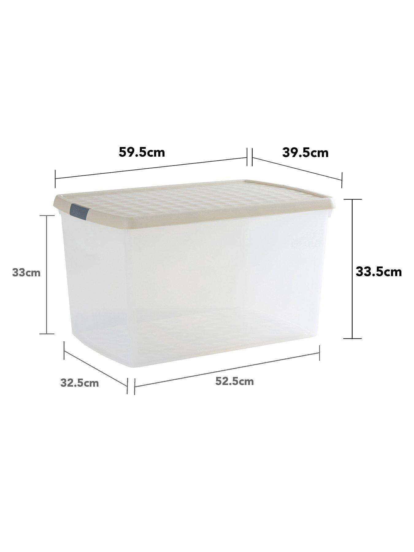 Image 6 of 6 of Wham Set of 3 62L Clip Top Rectangular Box &amp; Lid
