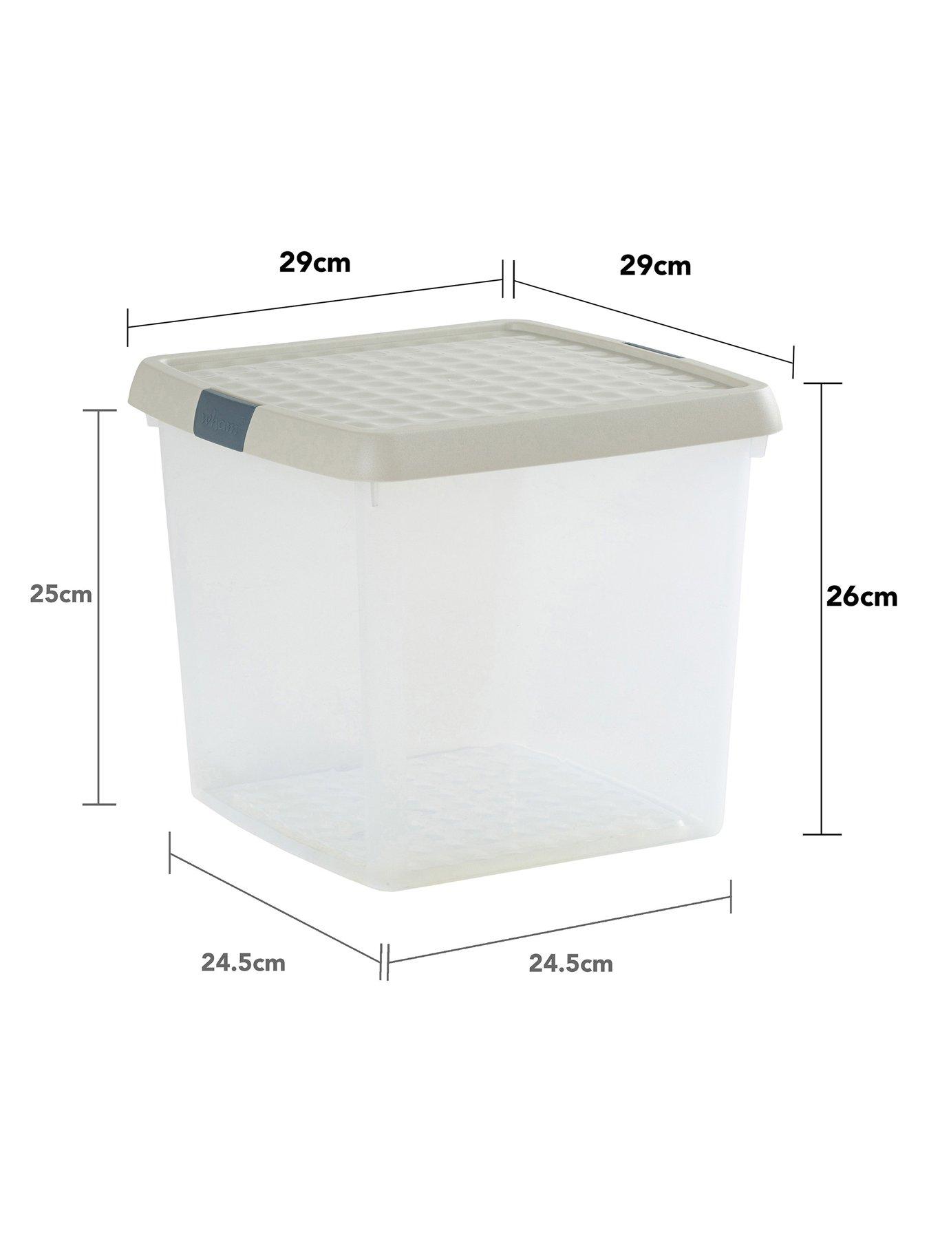 Image 6 of 6 of Wham Set of 4 14L Clip Top Square Box &amp; Lid
