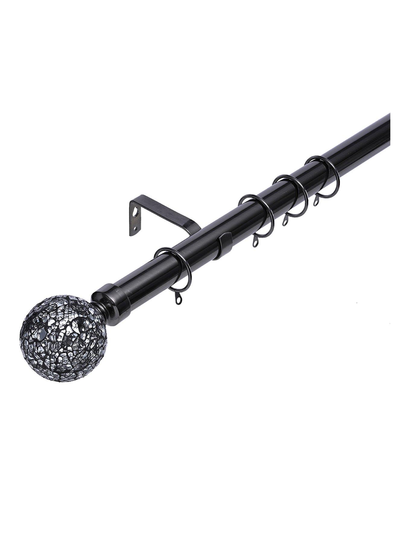 The Very Collection Crackle Glass Finial 28 mm Extendable Curtain Pole