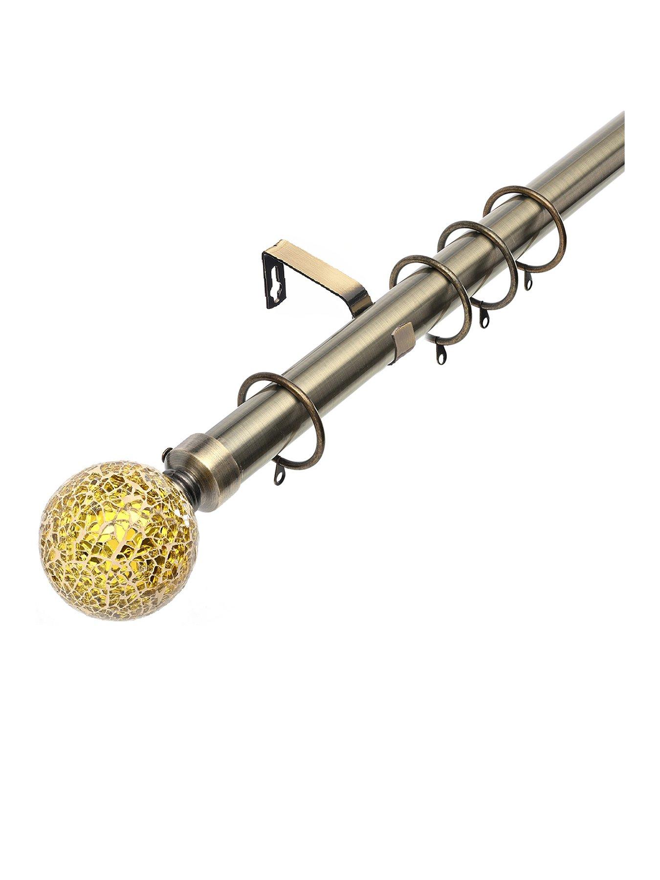 The Very Collection Crackle Glass Finial 28 mm Extendable Curtain Pole