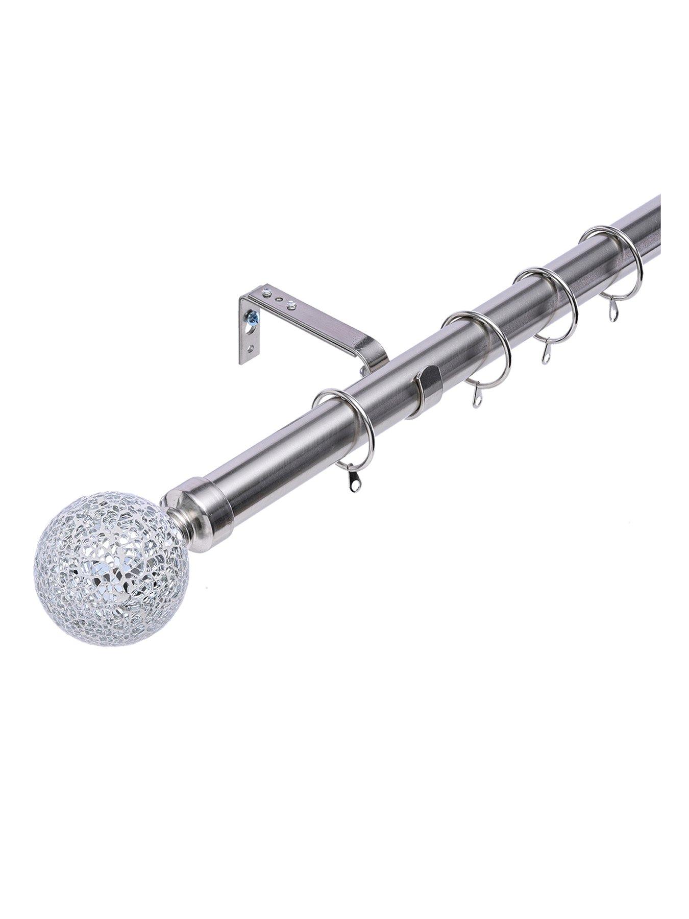 undefined Crackle Glass Finial 28 mm Extendable Curtain Pole