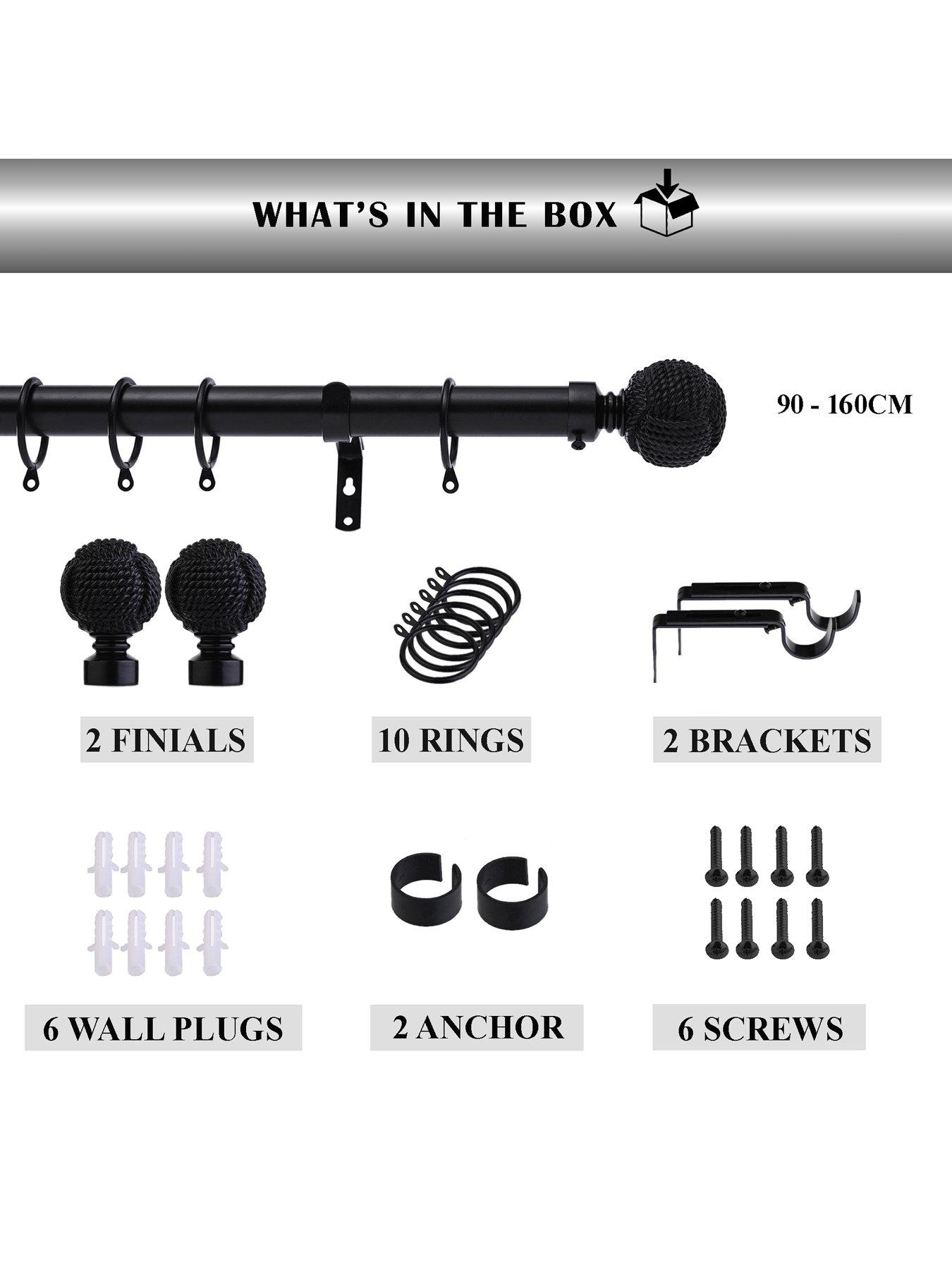 Image 5 of 7 of The Very Collection Ball Finial 28 mm Extendable Curtain Pole