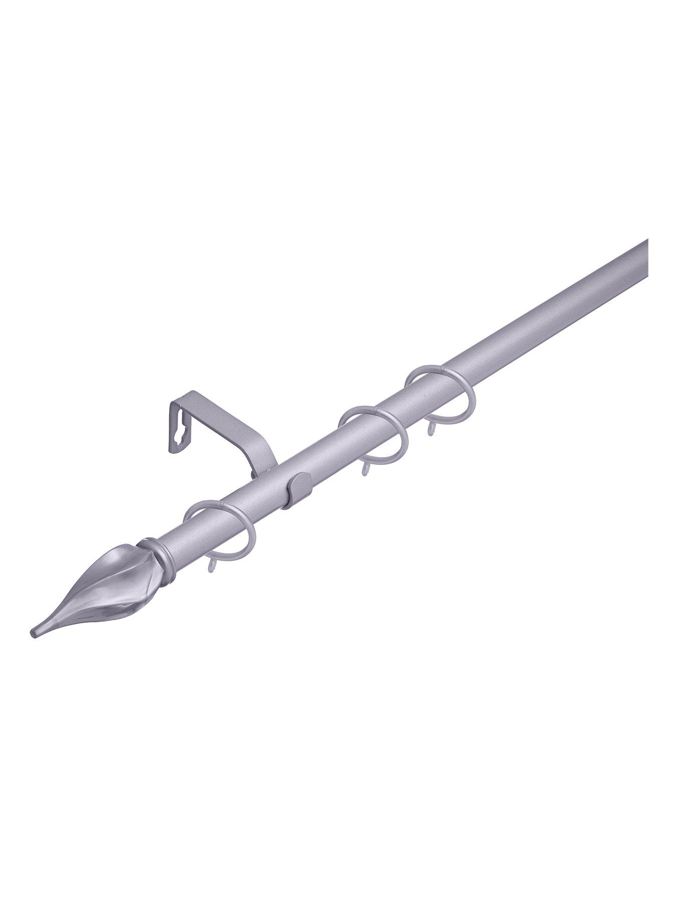 undefined Value Spiral Finial 19 mm Extendable Curtain Pole