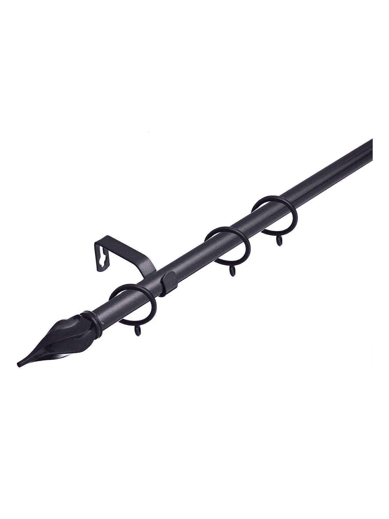 undefined Value Spiral Finial 19 mm Extendable Curtain Pole