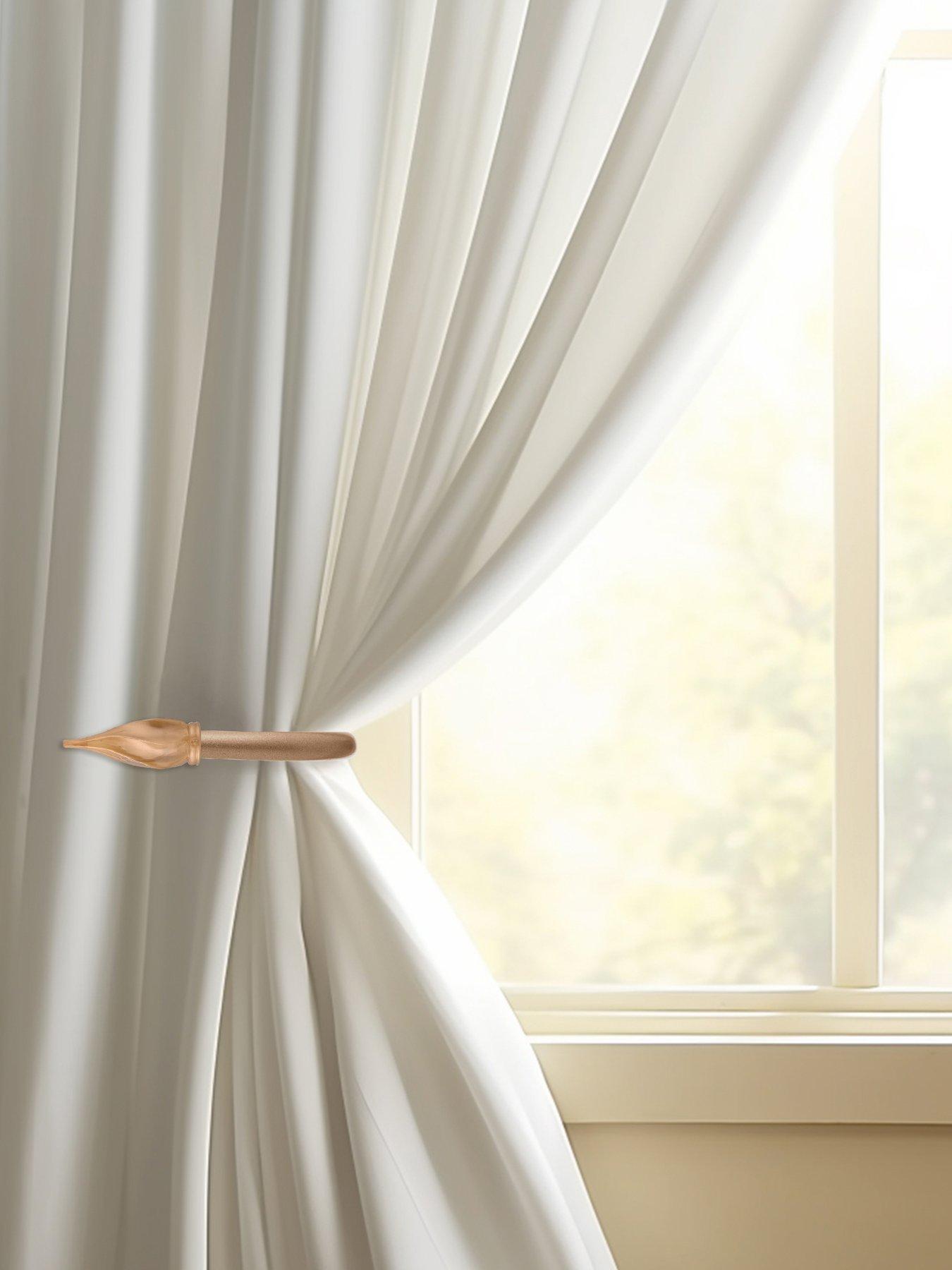 Product photograph of Very Home Spiral Finial Curtain Holdbacks from very.co.uk