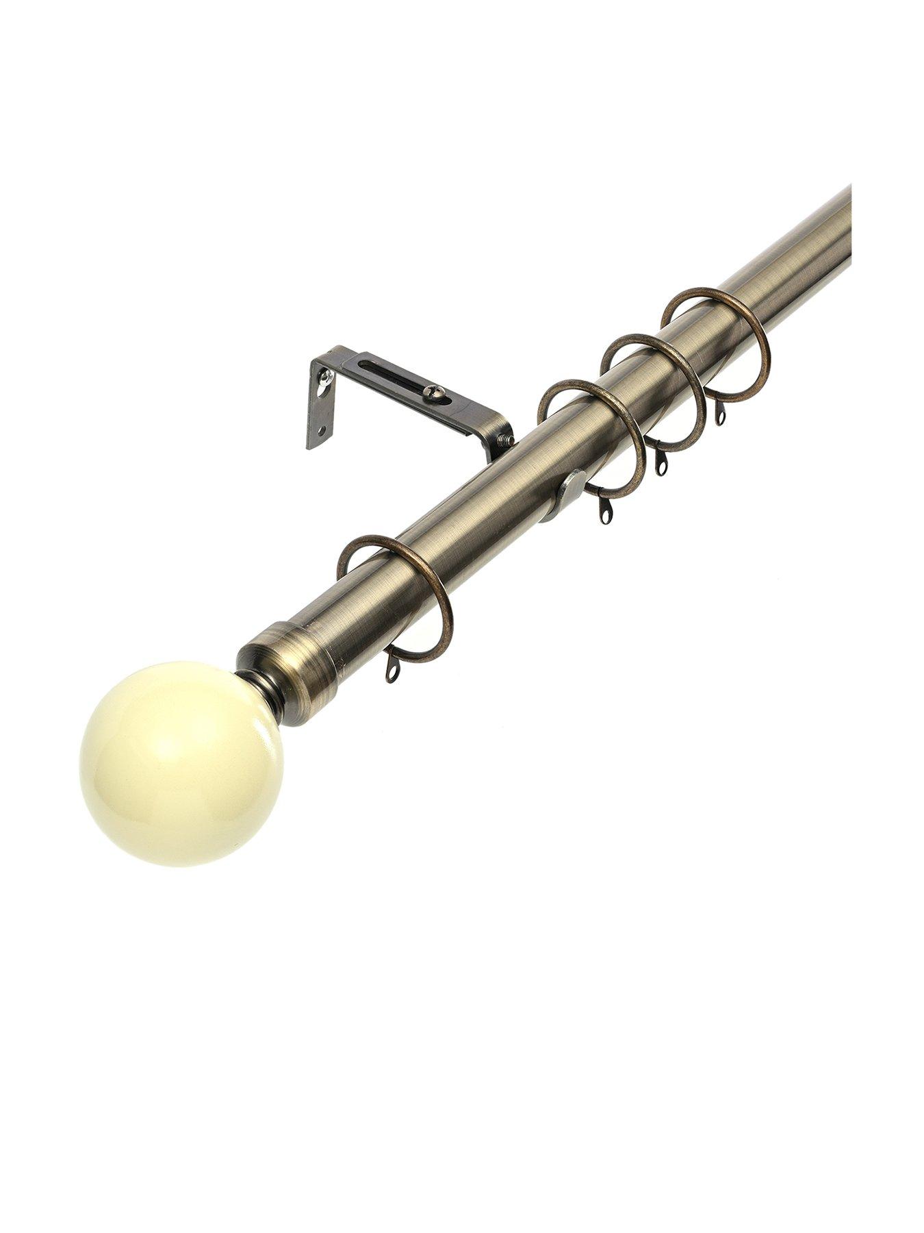 Very Home Painted Ball Finial Extendable Curtain Pole