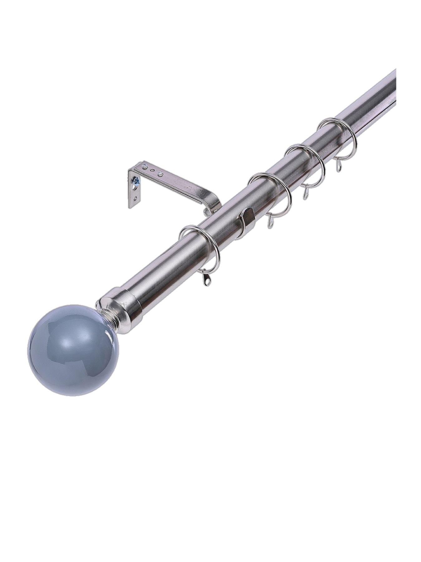 Very Home Painted Ball Finial Extendable Curtain Pole