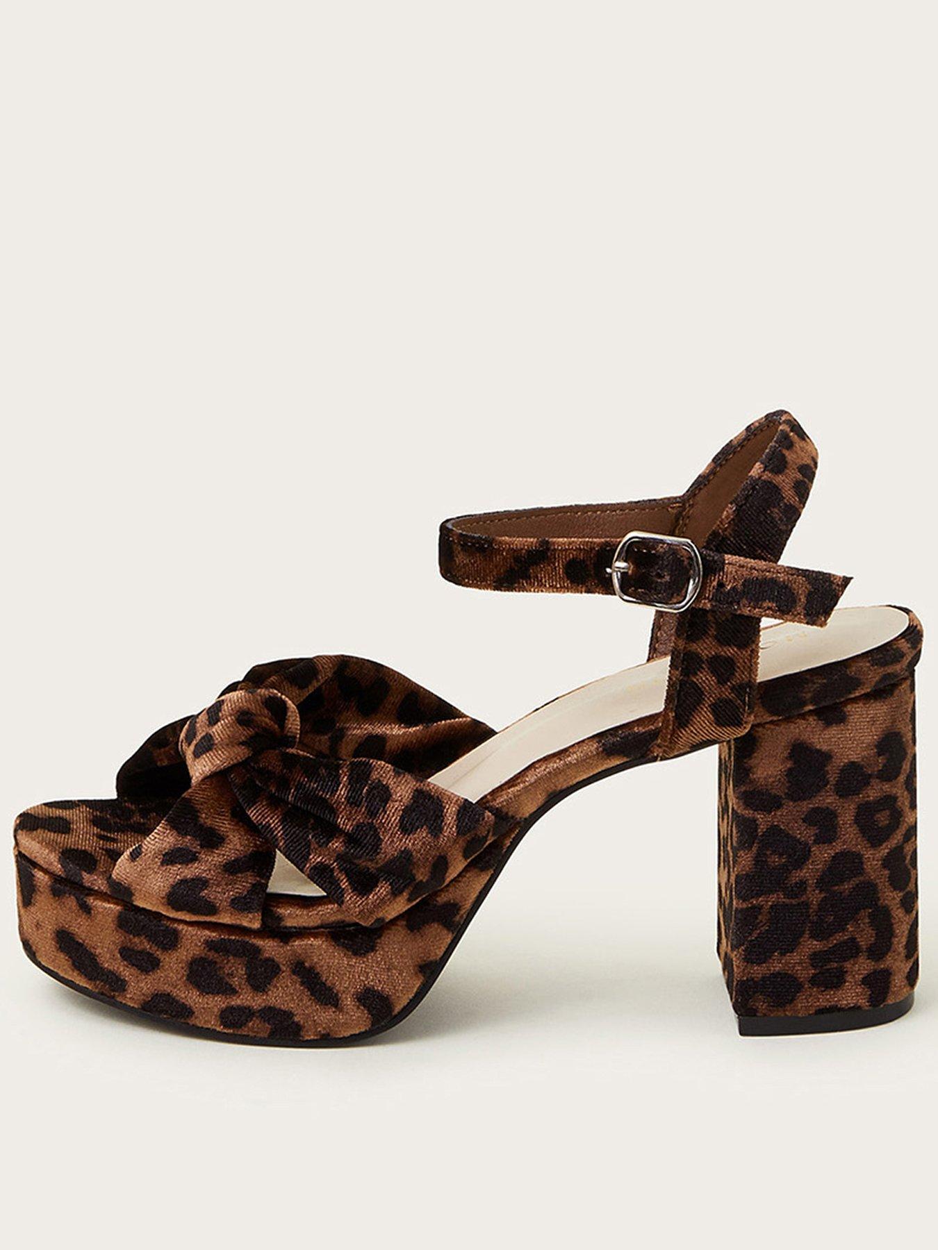 Image 1 of 3 of Monsoon Mara Leopard Platform Heel - Multi