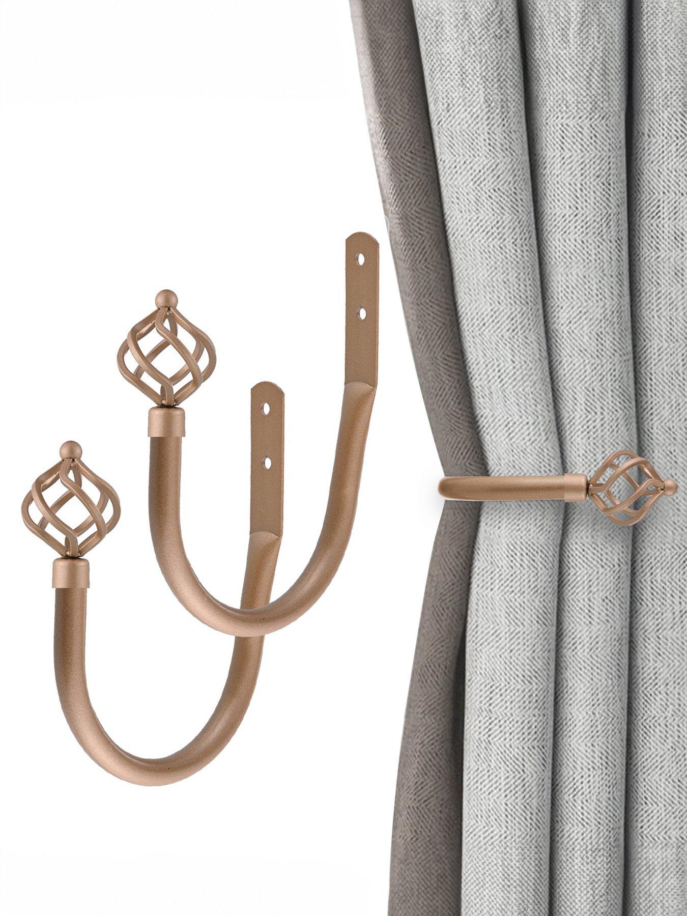 Image 3 of 3 of Very Home Metal Cage Finial Curtain Holdbacks