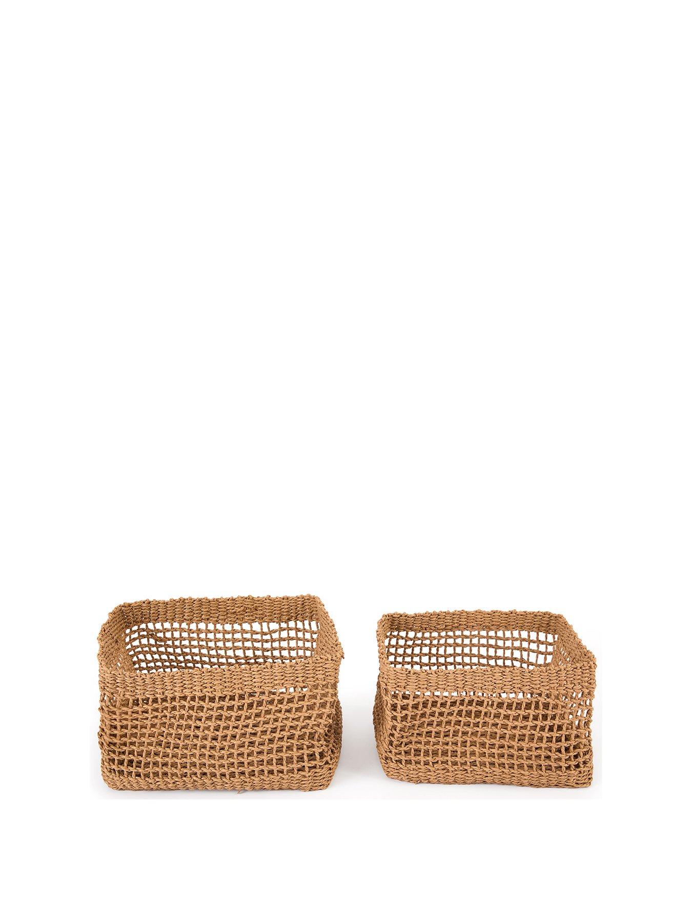 Image 2 of 5 of Very Home Set Of 2 Rectangle Paper Rope Baskets - 37/33cm