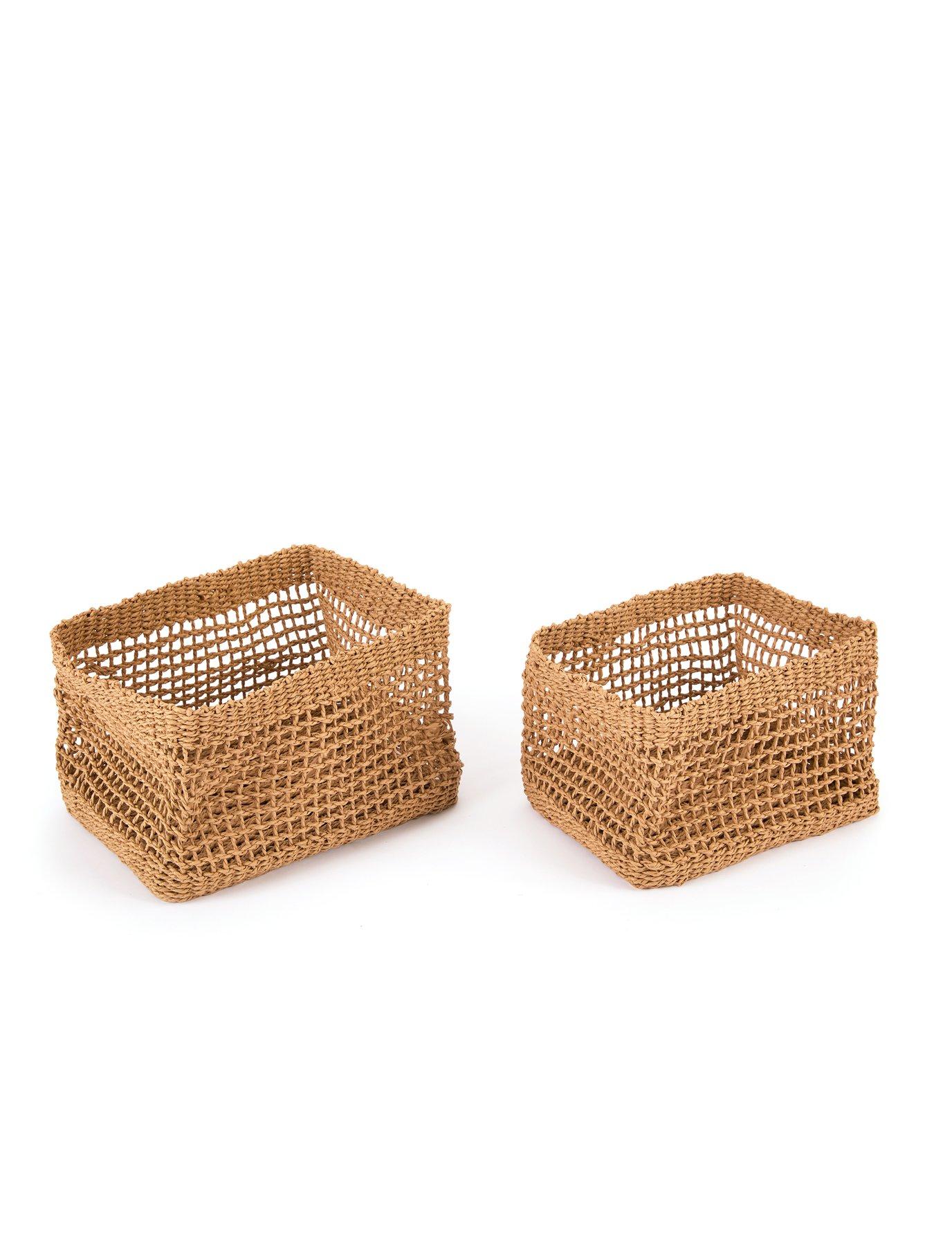 Image 3 of 5 of Very Home Set Of 2 Rectangle Paper Rope Baskets - 37/33cm