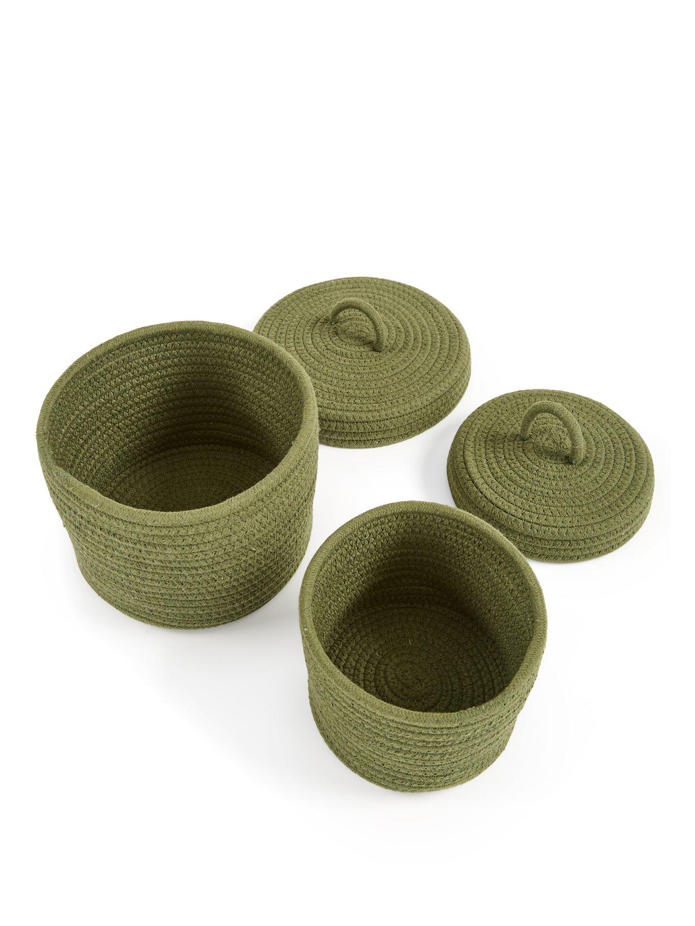 Image 3 of 5 of Very Home Set Of 2 Cotton Rope Baskets With Lids