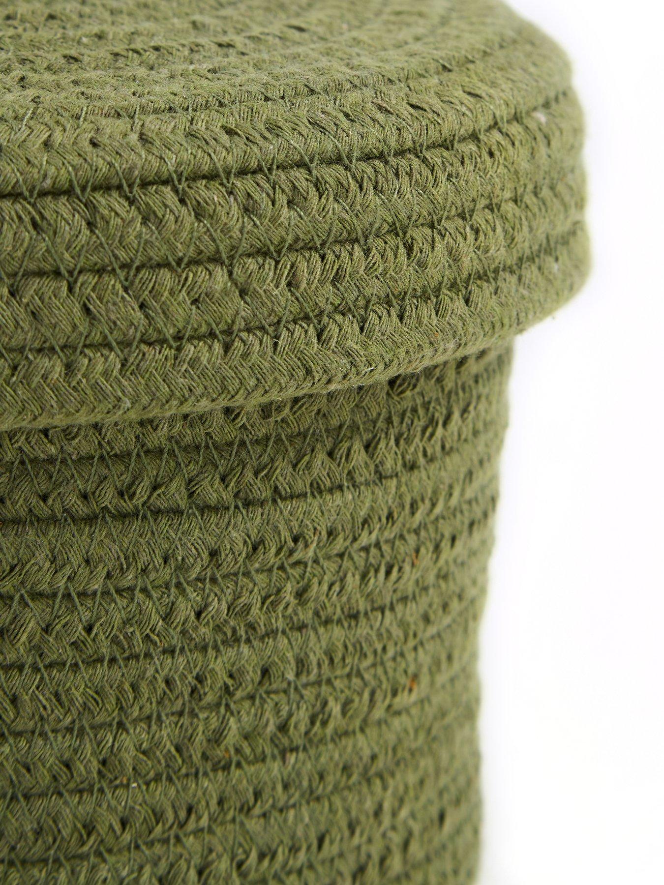 Image 5 of 5 of Very Home Set Of 2 Cotton Rope Baskets With Lids