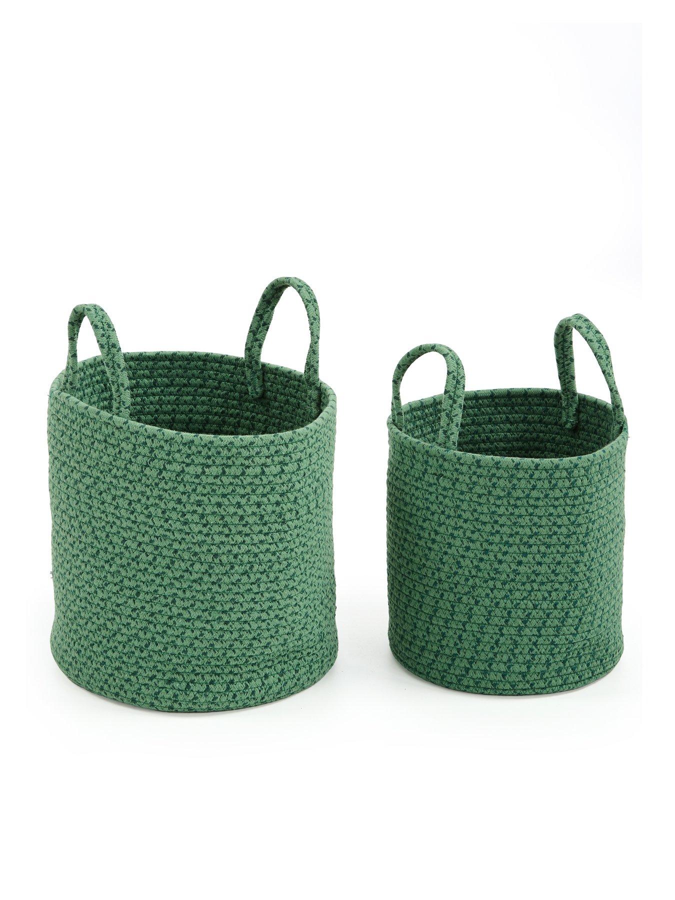 Image 3 of 6 of The Very Collection Set of 2 Cotton Rope Storage Baskets in Green