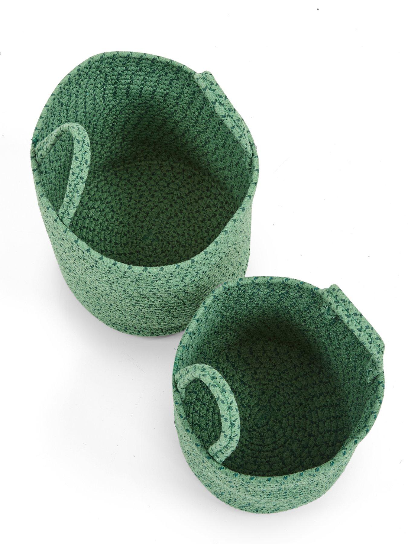 Image 4 of 6 of The Very Collection Set of 2 Cotton Rope Storage Baskets in Green
