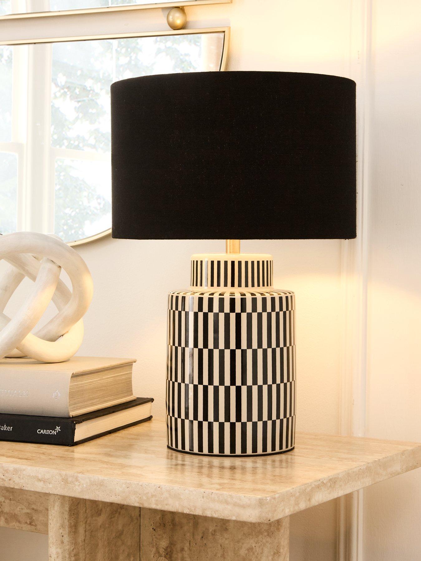 Image 1 of 6 of The Very Collection Reava Black/white Table Lamp
