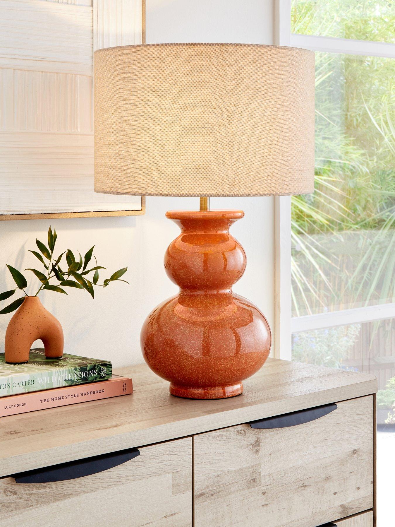 Image 1 of 6 of Very Home Golden Hour Reactive Glaze Table Lamp