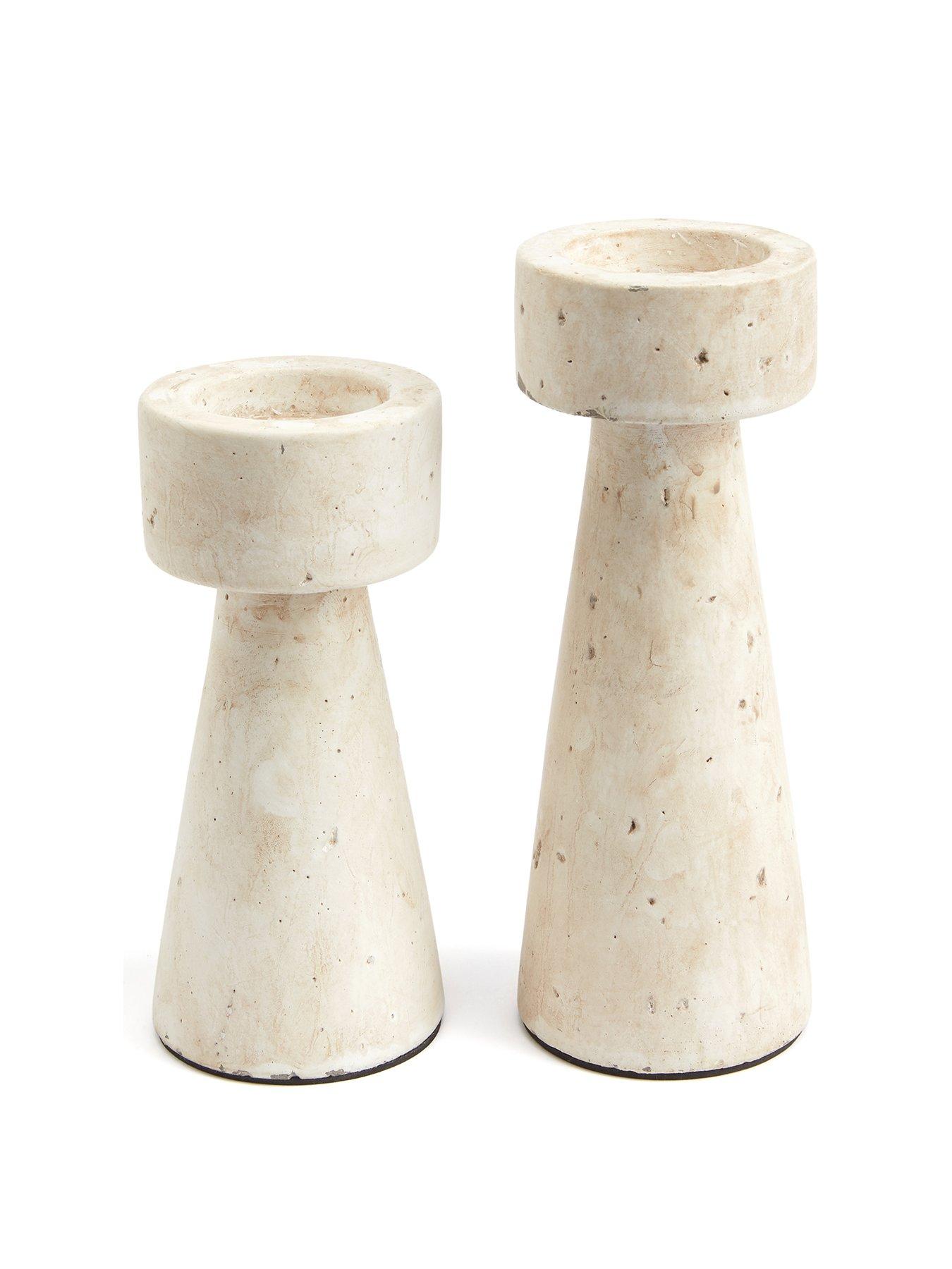 Image 2 of 5 of Michelle Keegan Home Set Of 2 Concrete Candle Holders